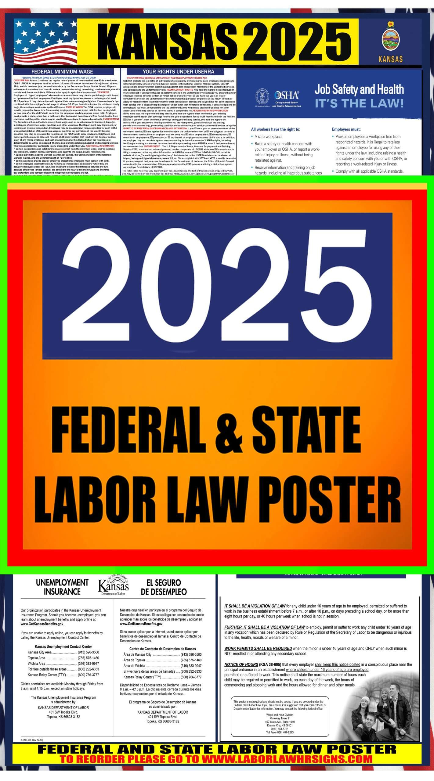 2025 Kansas Labor Law Posters ⭐ | State, Federal, Osha with regard to Kansas Labor Law Posters Printable