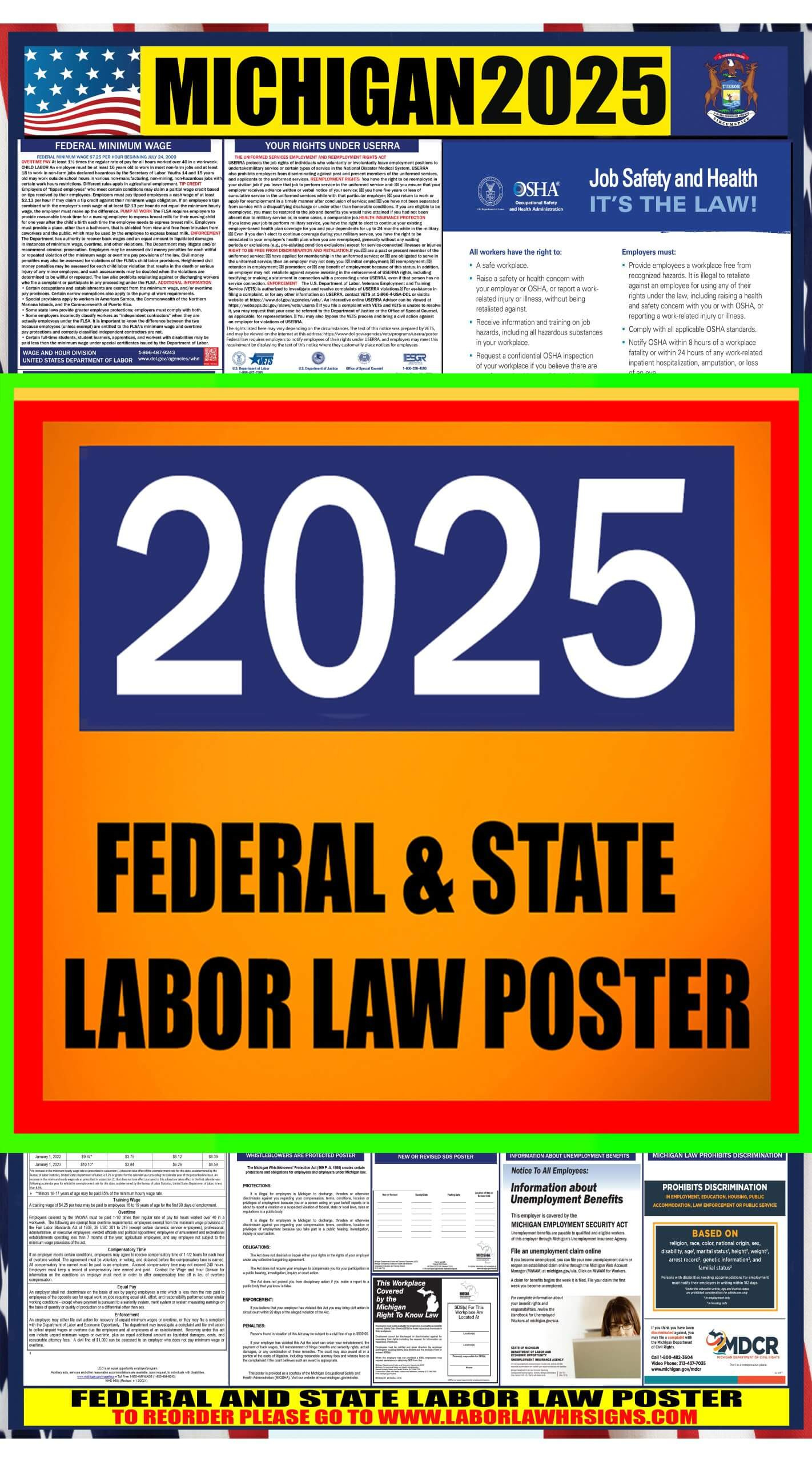 2025 Michigan Labor Law Posters ⭐ | State, Federal, Osha in Printable Michigan Labor Law Posters