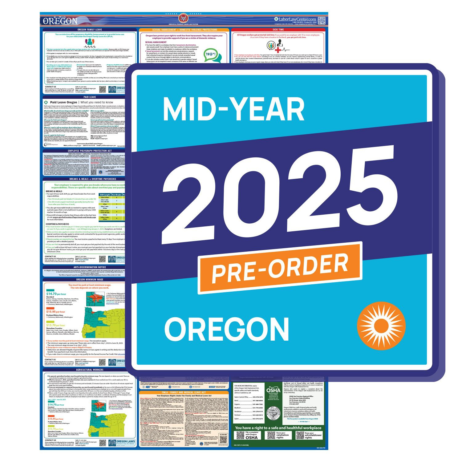 2025 Oregon Labor Law Poster | State, Federal, Osha In One Single pertaining to Oregon Labor Law Posters Free Printable