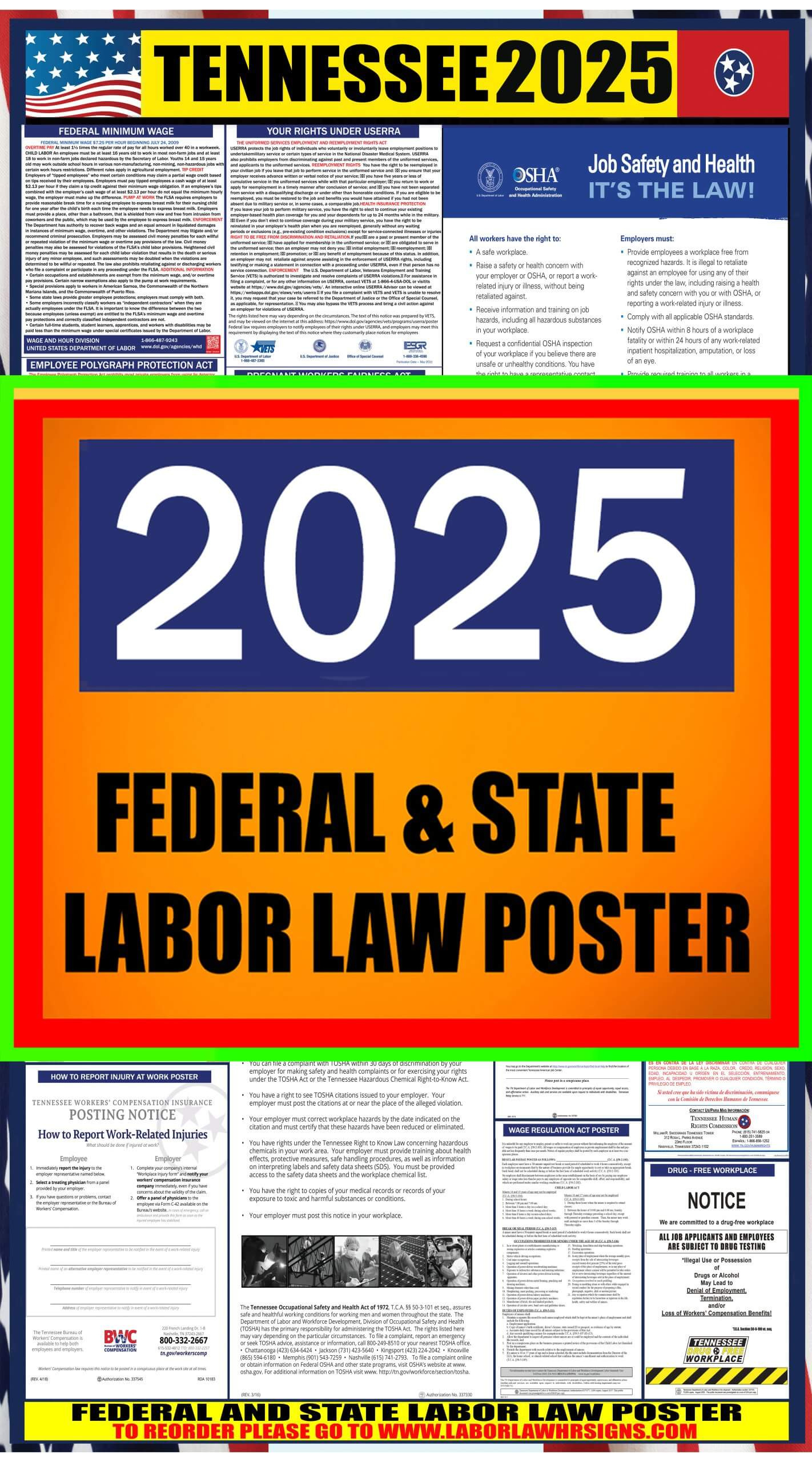 2025 Tennessee Labor Law Posters ⭐ | State, Federal, Osha for Tennessee Labor Law Posters Free Printable