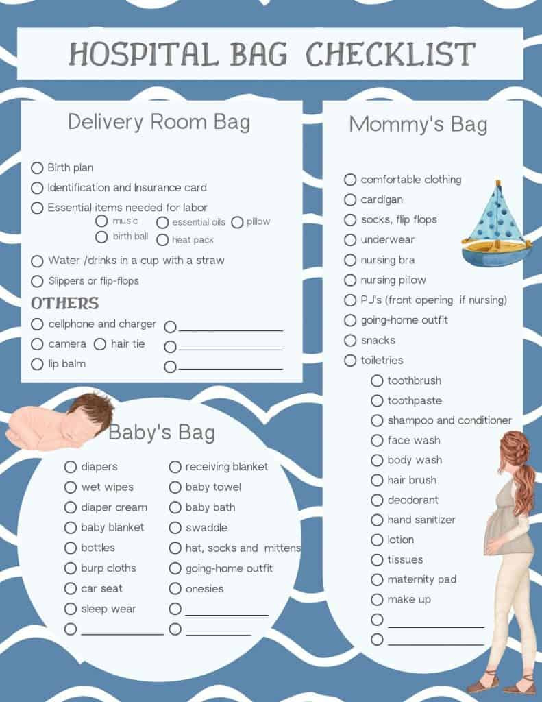 4 Free Printable Hospital Bag Checklists - My Printable Home intended for Labor Bag Checklist Printable