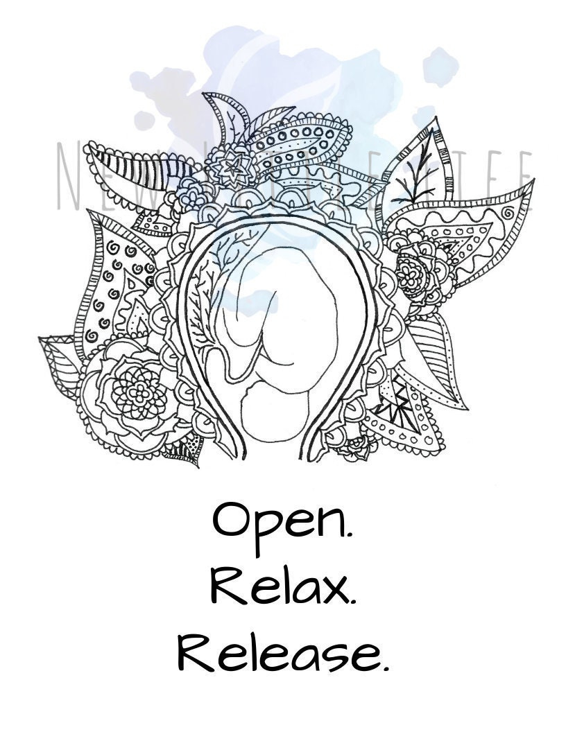 Birth Affirmation Coloring Page - Digital Download - Adult Coloring, Birth Affirmations, Mandala, Coloring Page, Custom Birth Affirmation, pertaining to Labor and Delivery Coloring Pages Printable