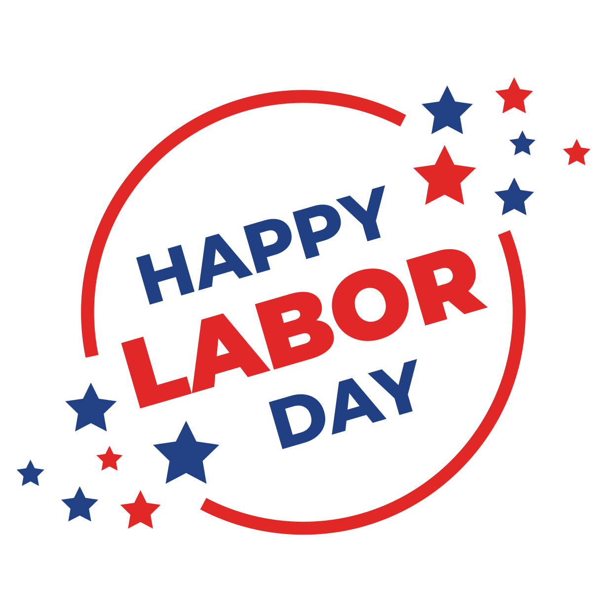 Blue And Red Stars On A Labor Day Sign Template | Square Signs with Printable Labor Day Image