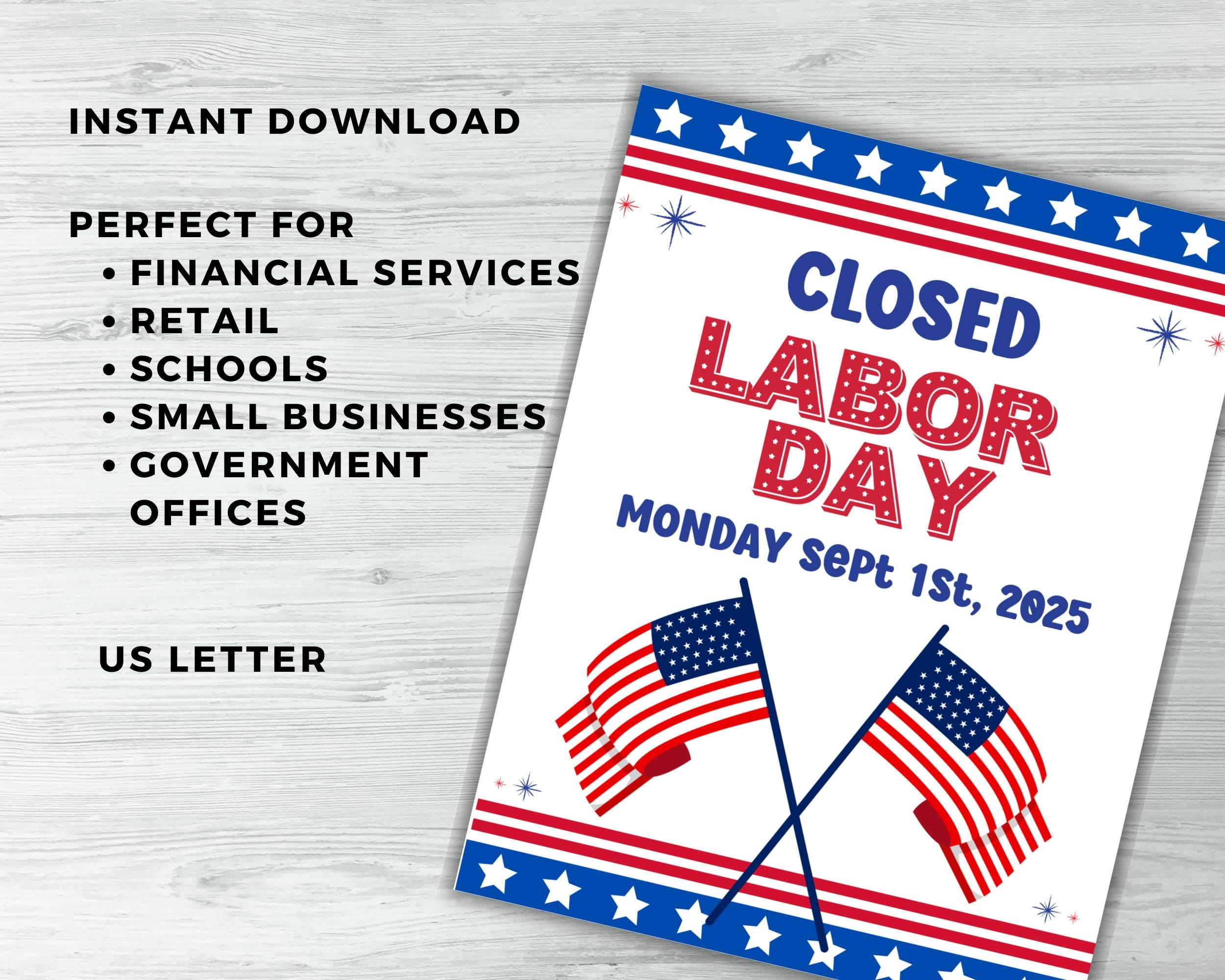 Closed For Labor Day Printable Sign, Labor Day Closed Sign, Closed pertaining to Closed Labor Day 2025 Free Printable Signs