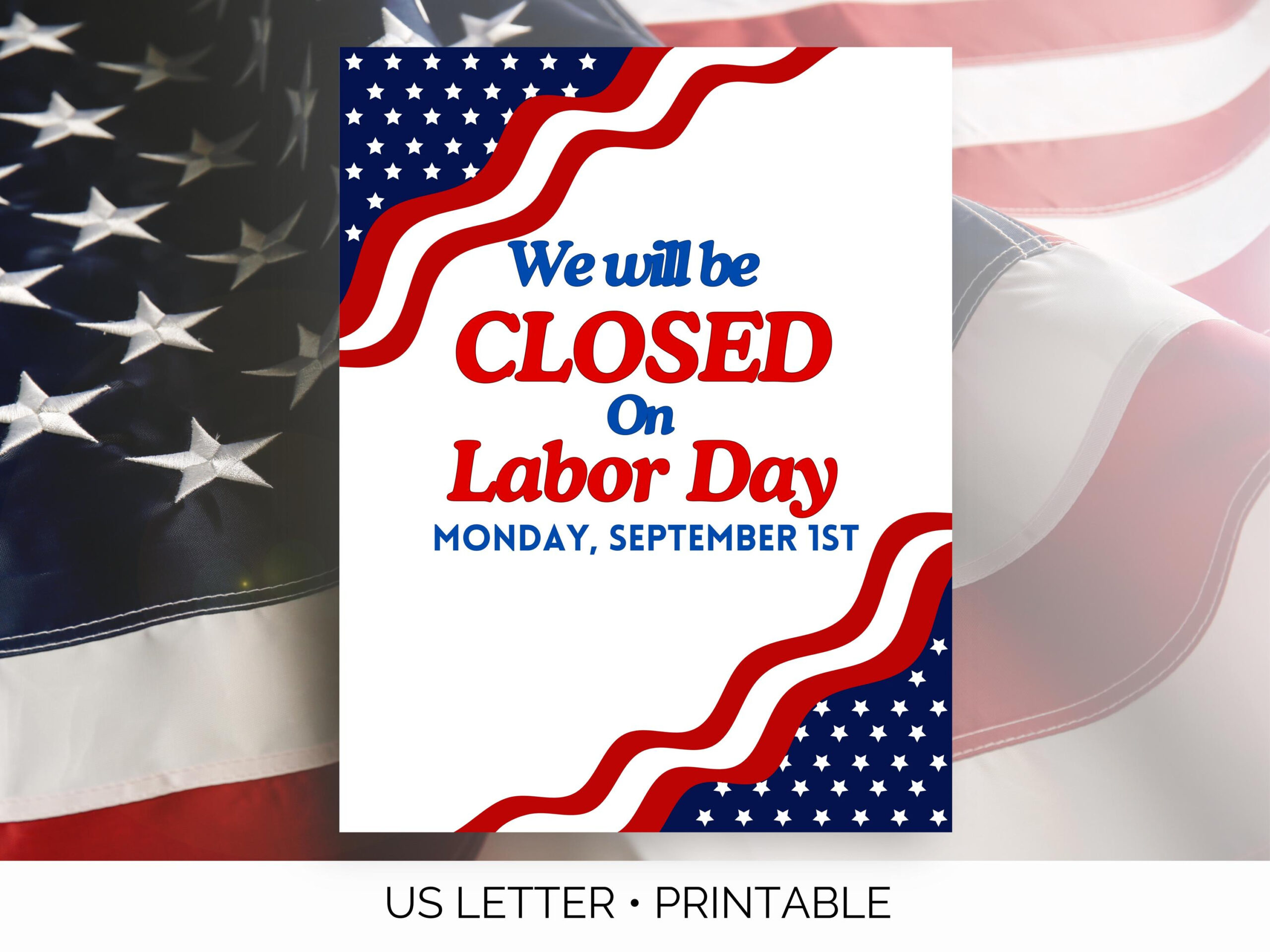 Closed For Labor Day Printable Sign, Labor Day Closed Sign, Store pertaining to We Are Closed For Labor Day Printable Sign