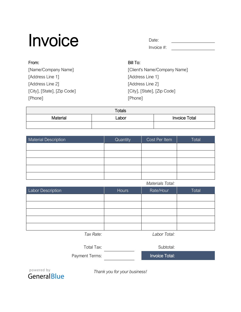 Easy-To-Use Free Printable Invoice Templates | Monday Blog pertaining to Labor Invoice Templates Printable Free