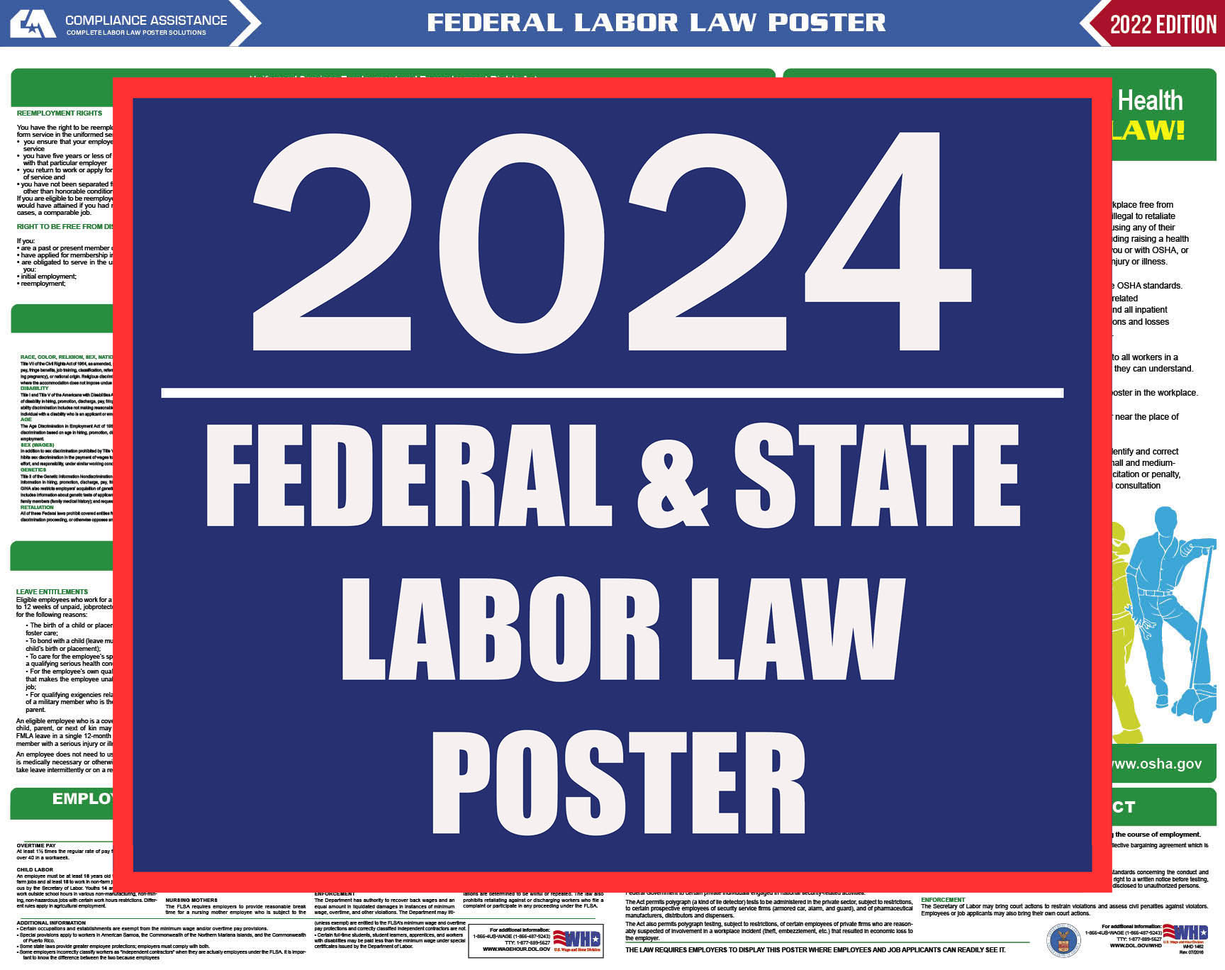 Federal All-In-One Labor Law Poster 2024 for Printable Labor Law Poster