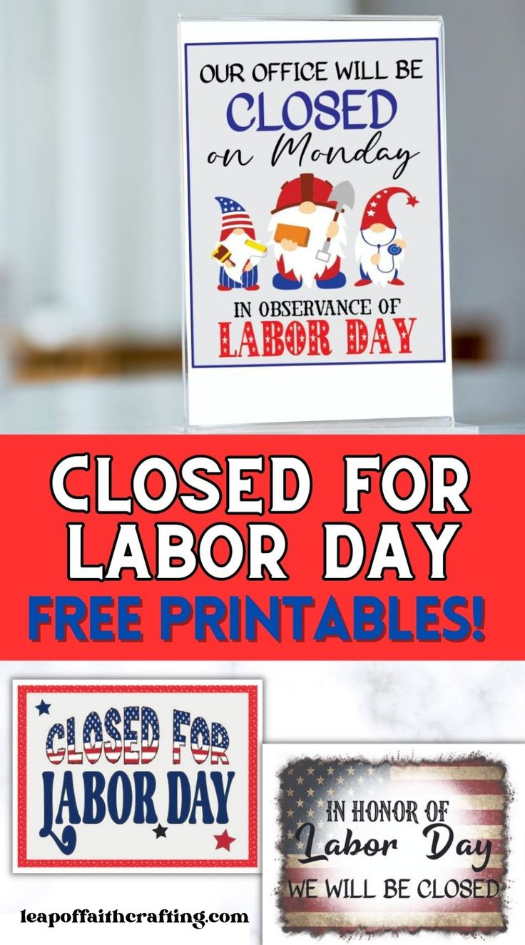 Free Closed For Labor Day Sign Printable (3 Templates!) in We are Closed For Labor Day Printable Sign