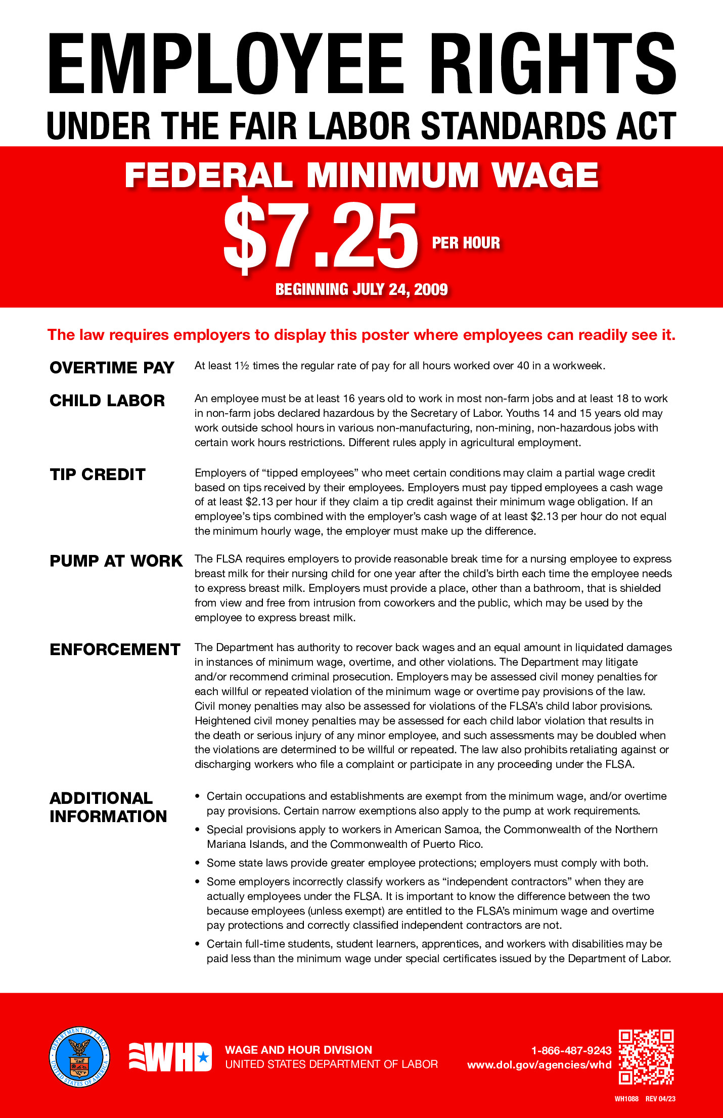 Free Federal Minimum Wage Labor Law Poster 2025 with regard to Printable Labor Posters 2025