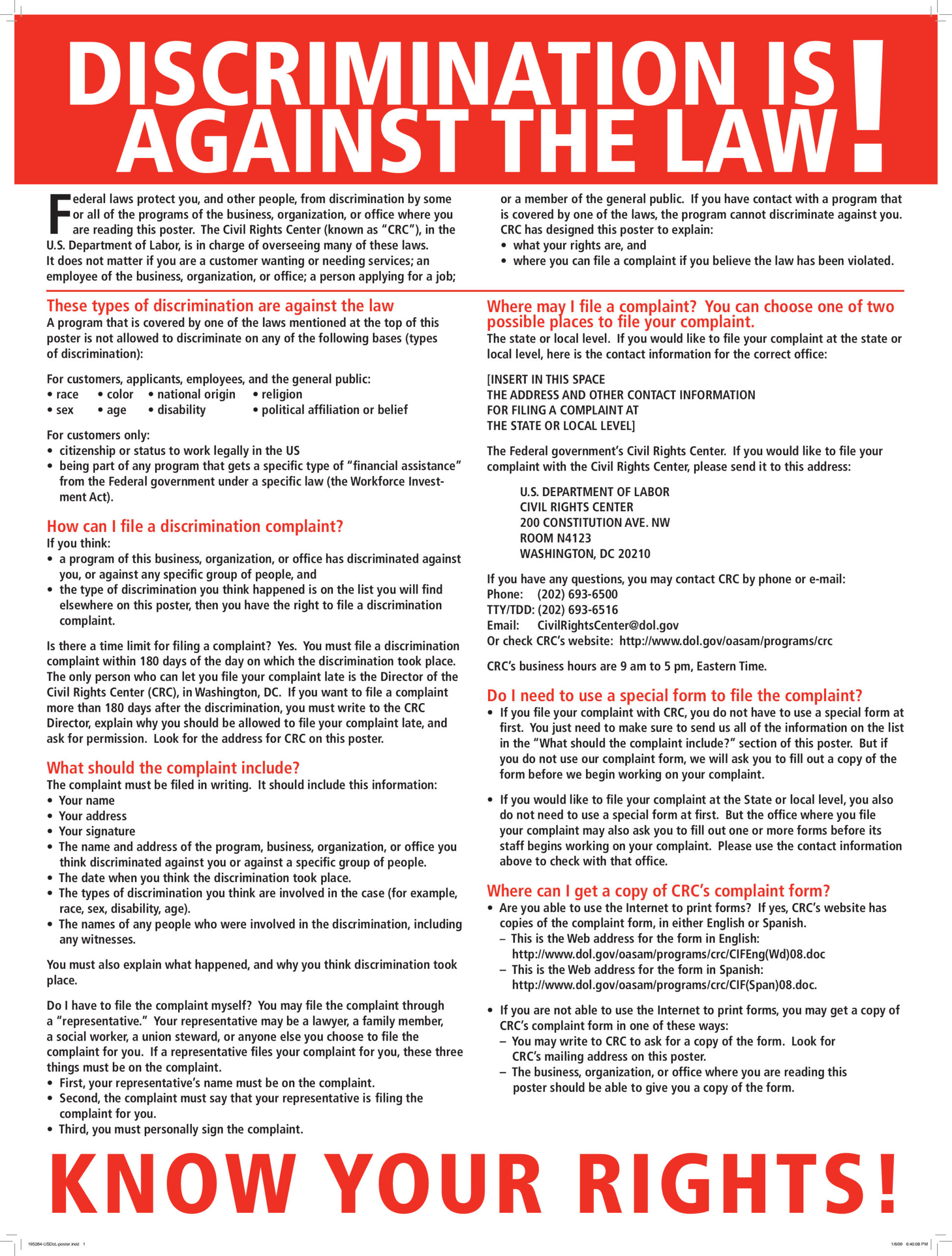 Free Indiana Discrimination Labor Law Poster 2025 for Indiana Labor Law Posters Free Printable