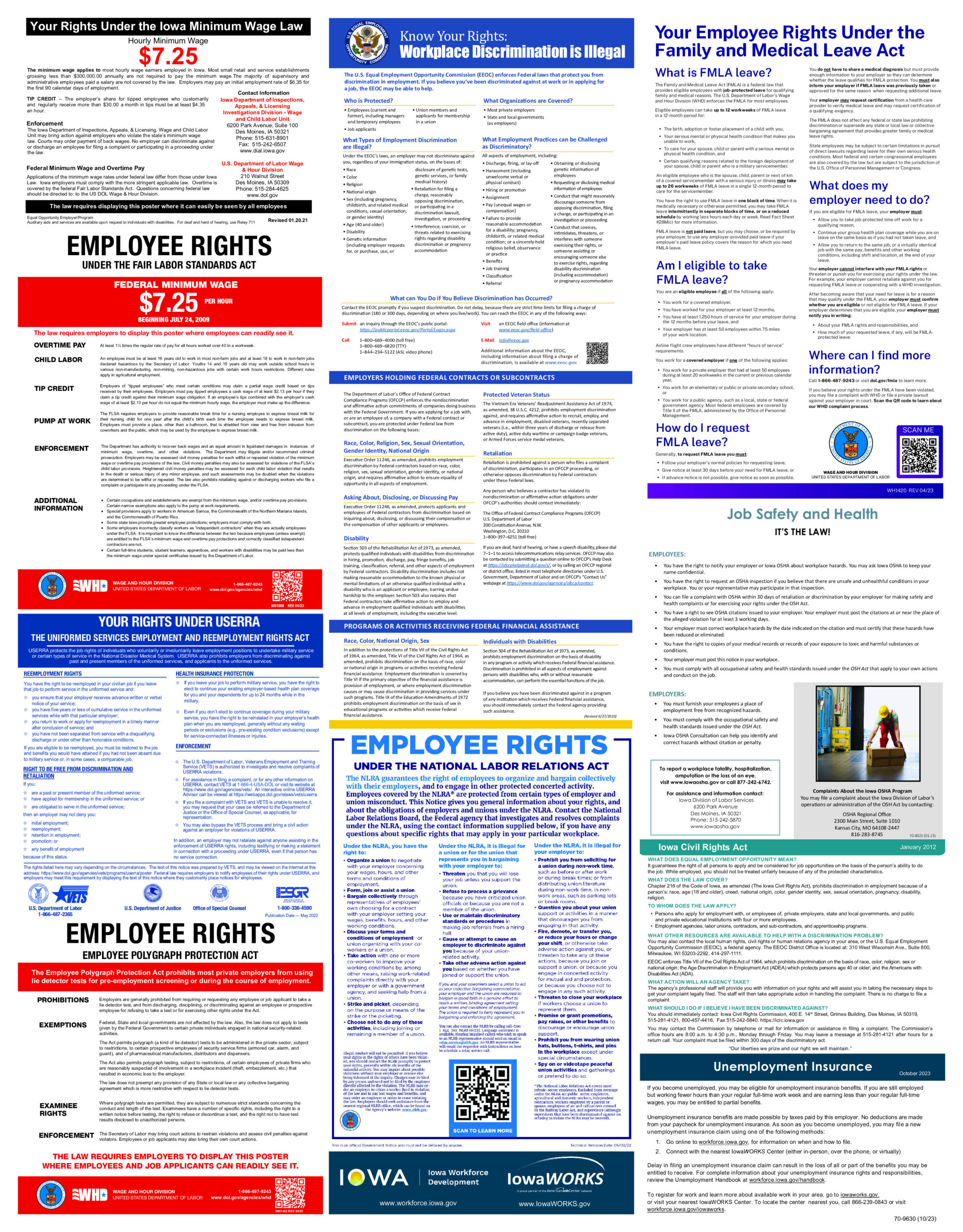 Free Iowa All In One Poster Labor Law Poster 2025 with regard to Labor Law Poster Iowa Printable Free