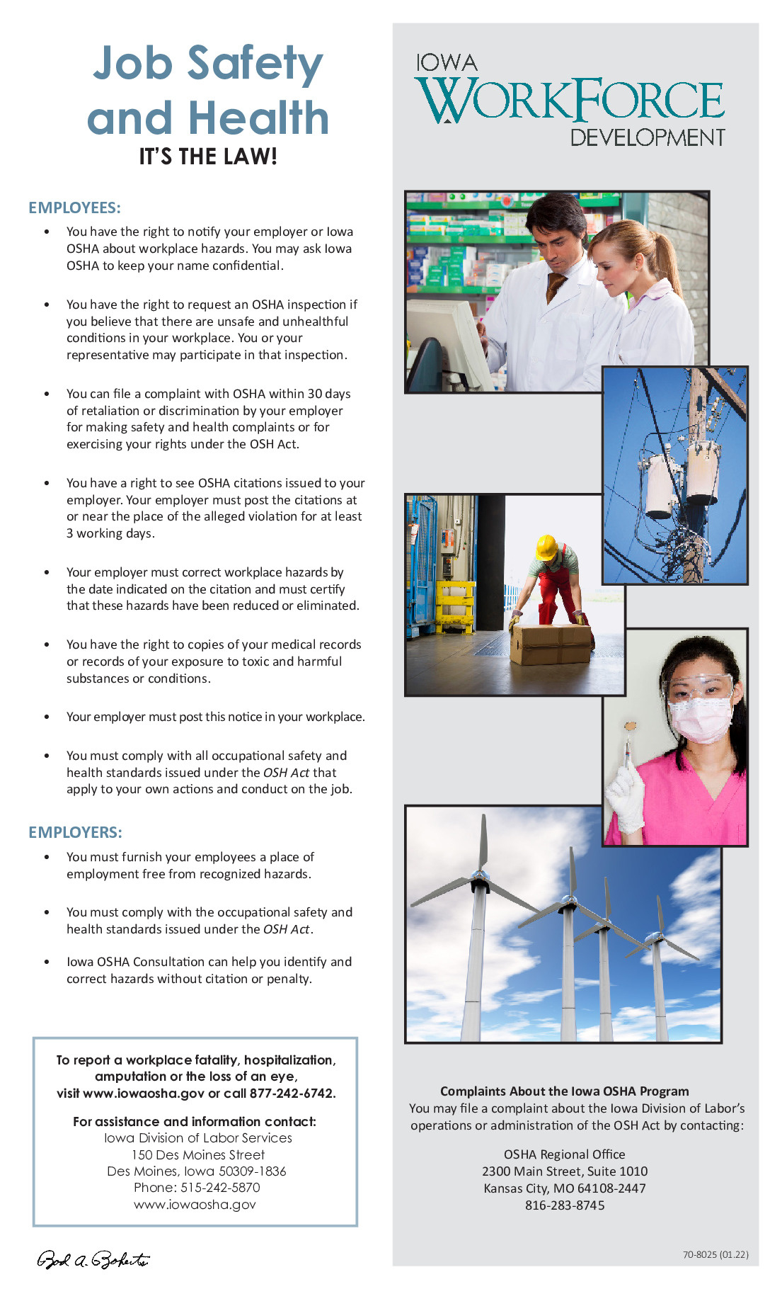 Free Iowa Iowa Job Safety Labor Law Poster 2025 inside Labor Law Poster Iowa Printable Free