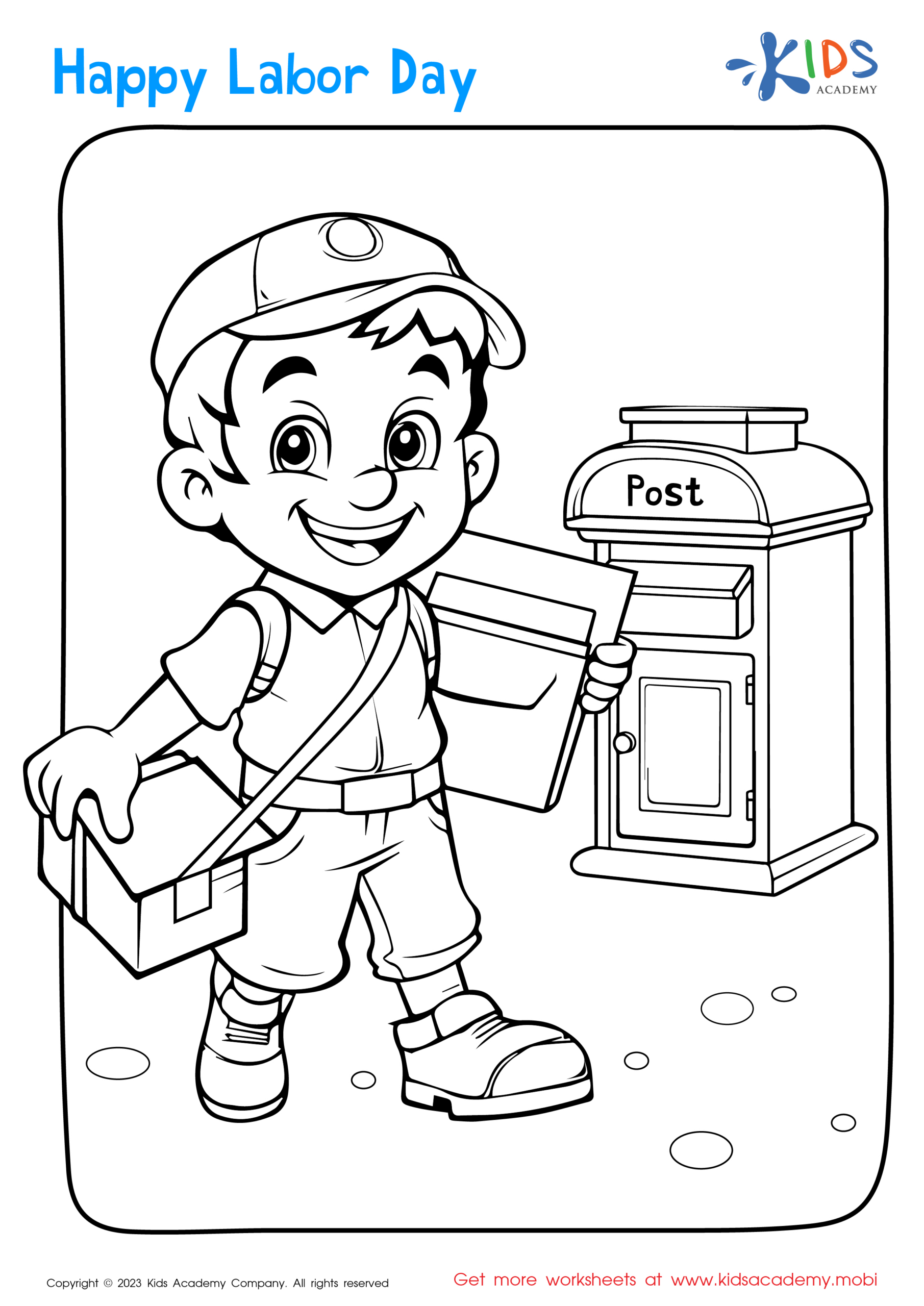 Free Labor Day: Postman Coloring Page throughout Labor Day Coloring Pages Free Printable