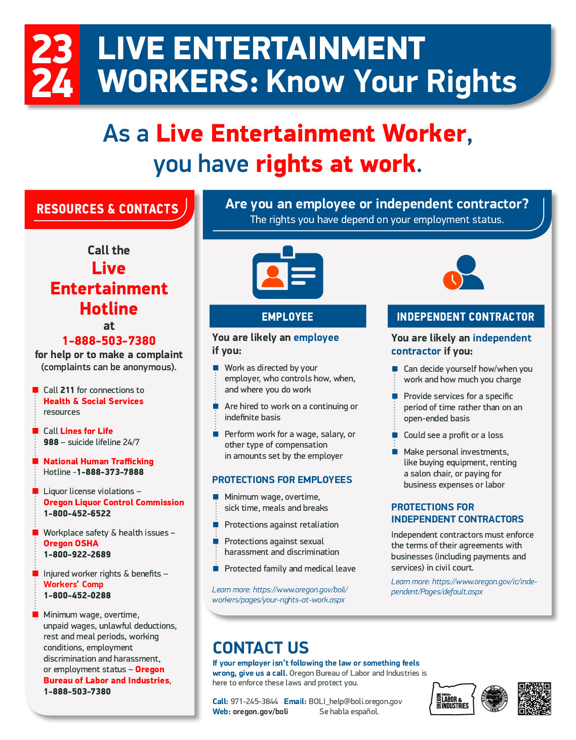 Free Oregon Live Entertainment Job Rights Labor Law Poster 2025 inside Oregon Labor Law Posters Free Printable