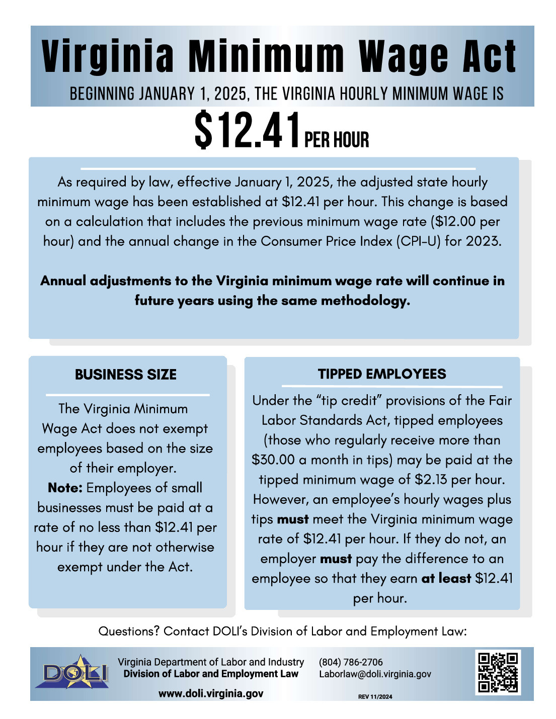 Free Virginia Minimum Wage Labor Law Poster 2025 with regard to Virginia Labor Law Posters Free Printable