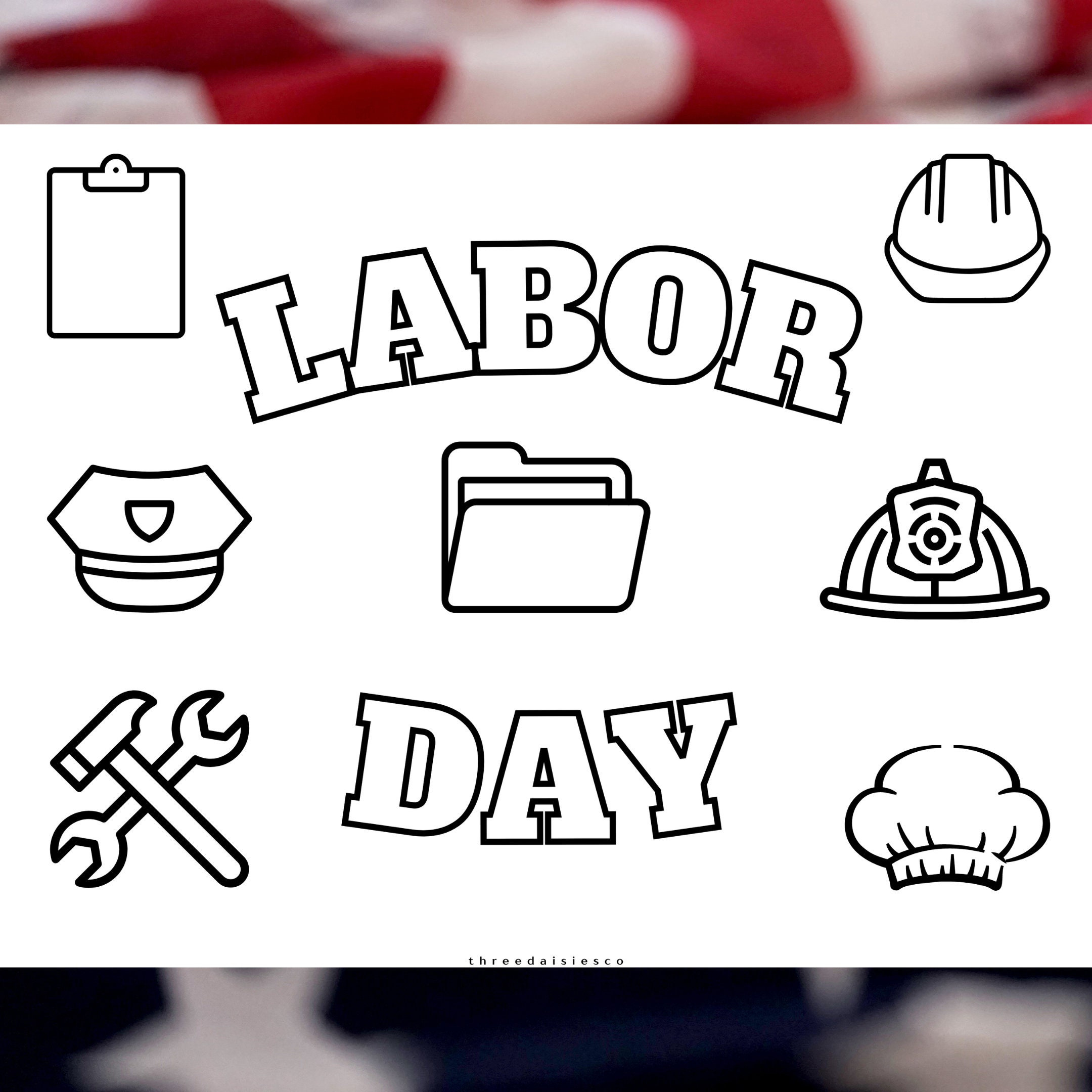 Labor Day Coloring Page Printable - Etsy in Printable Labor Day Coloring Pages