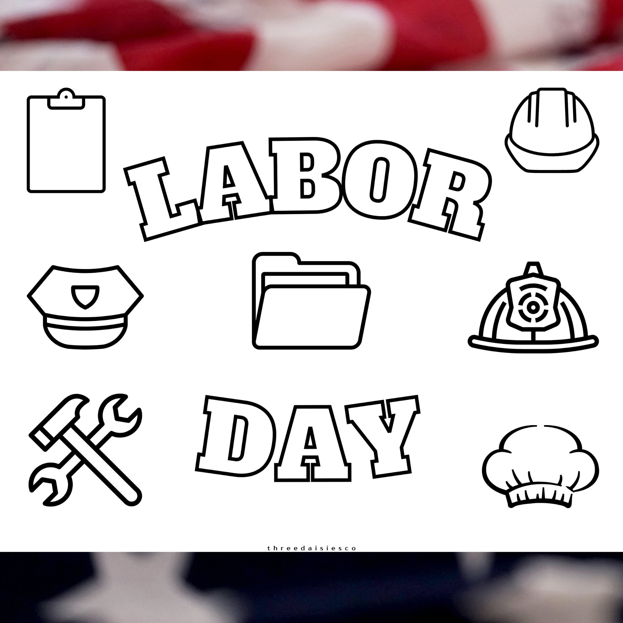 Labor Day Coloring Page Printable - Etsy pertaining to Labor Day Printable Images
