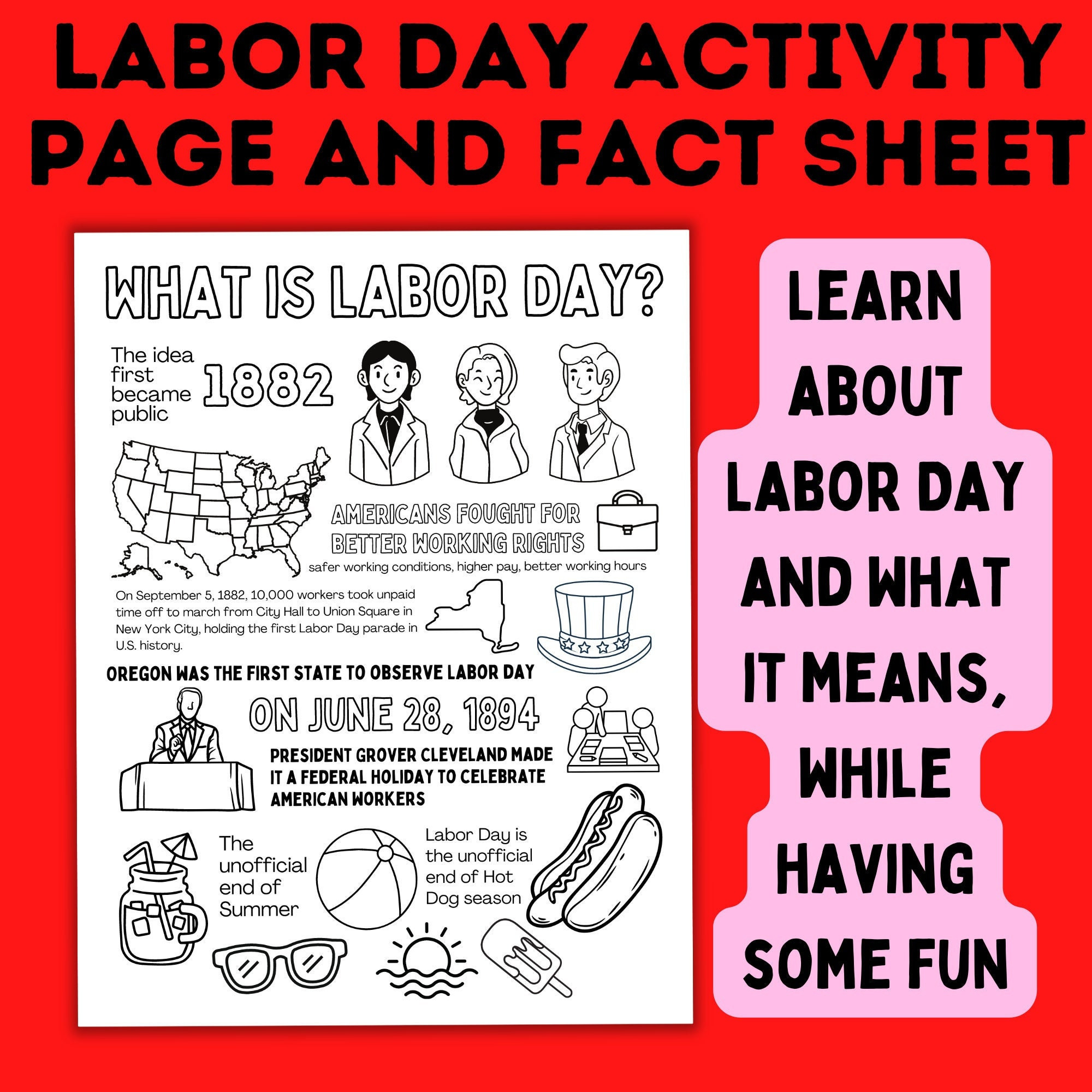 Labor Day Deals Printable regarding History Of Labor Day Printable