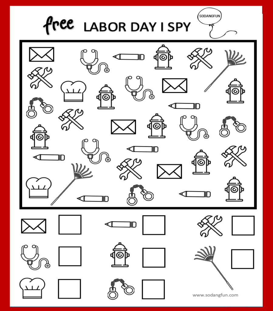 Labor Day Printable Activities For Kids - So Dang Fun - Worksheets for Labor Day Printable Worksheets