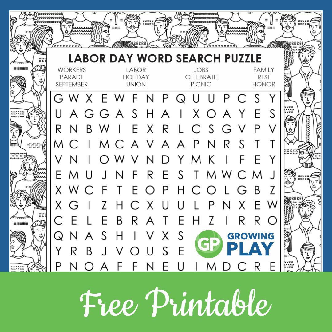 Labor-Day-Word-Search-Square-1 - Growing Play pertaining to Labor Day Word Search Free Printable