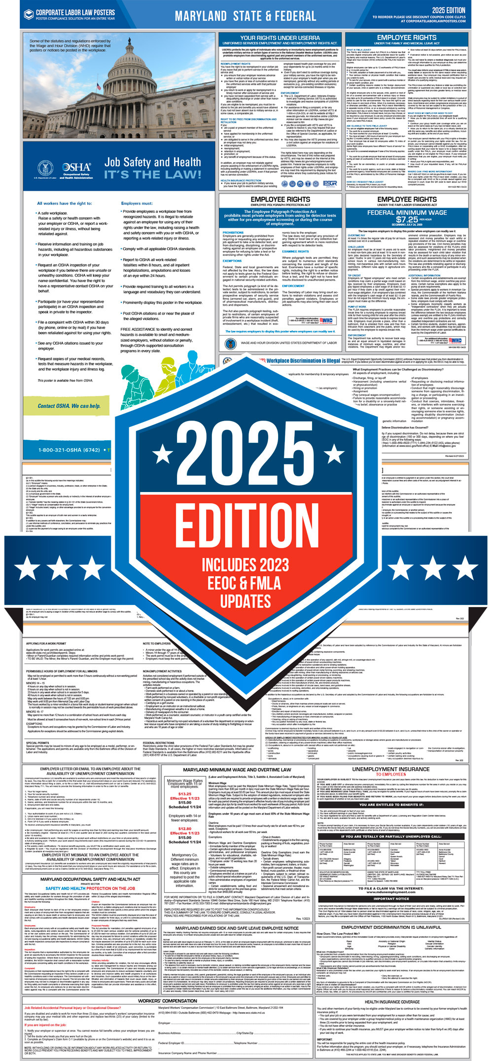 Labor Law Poster Texas 2025 Federal Labor Law Posters 2025 with Printable Labor Law Poster By State