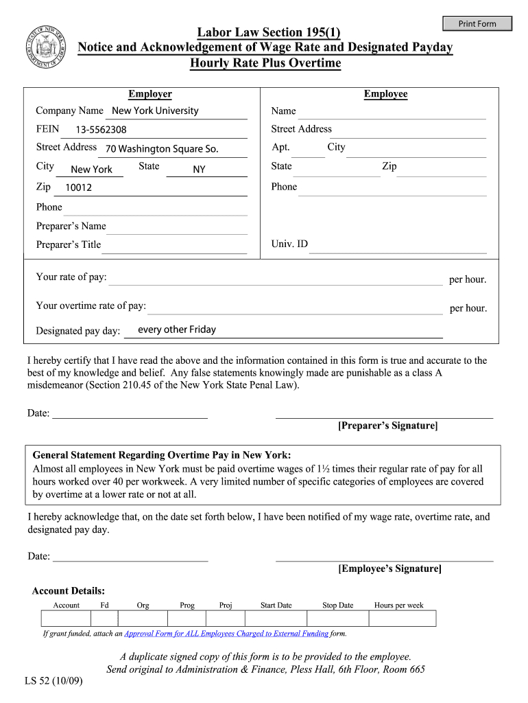 Labor Law Section 195(1) - New York University - Steinhardt Nyu with regard to Labor Law Section 195 1 Printable