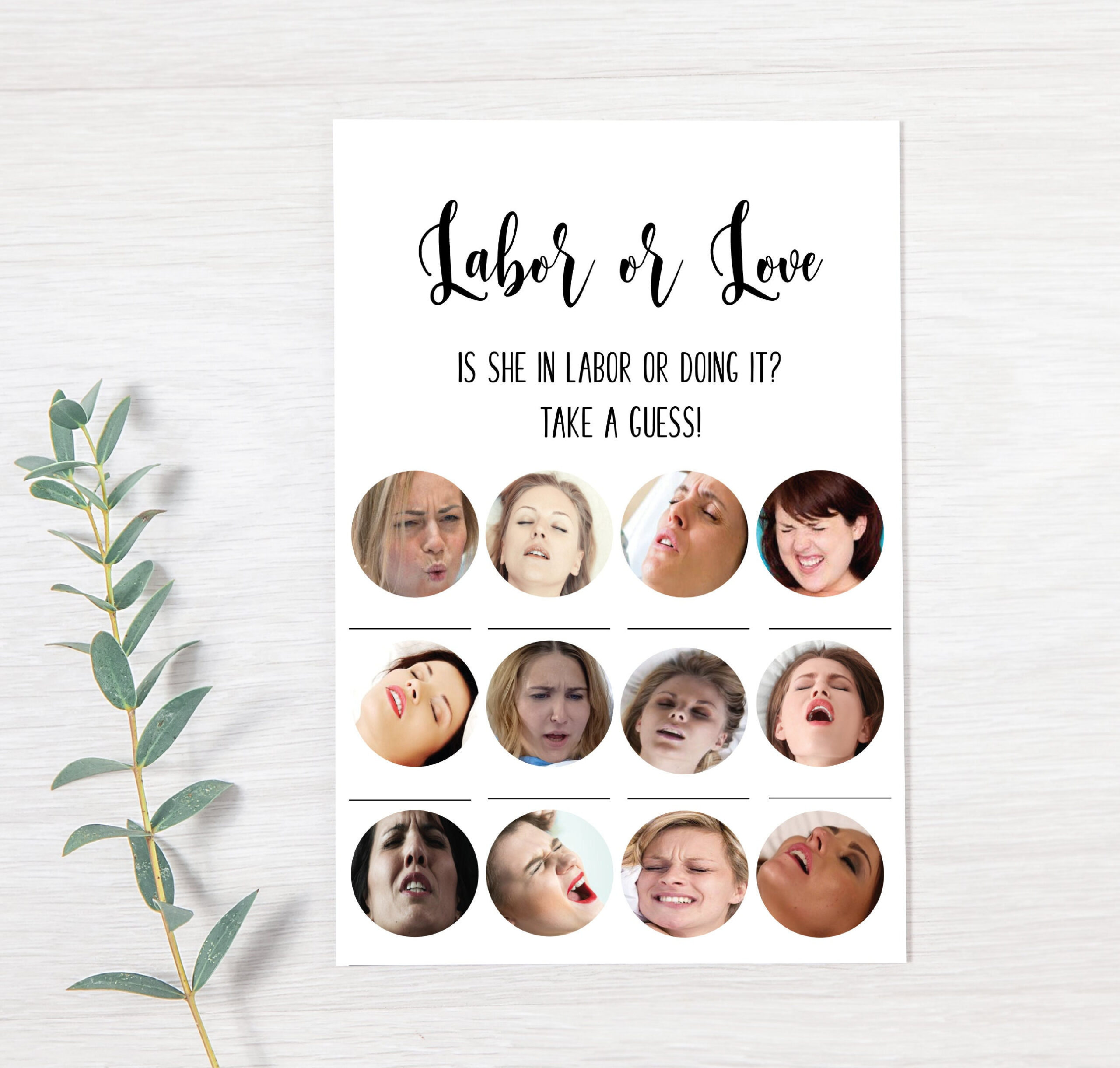 Labor Or Love Funny Baby Shower Game,Minimalist Baby Shower Game,Printable Game,Funny Baby Shower Activity for Labor Or Lovin Game Printable