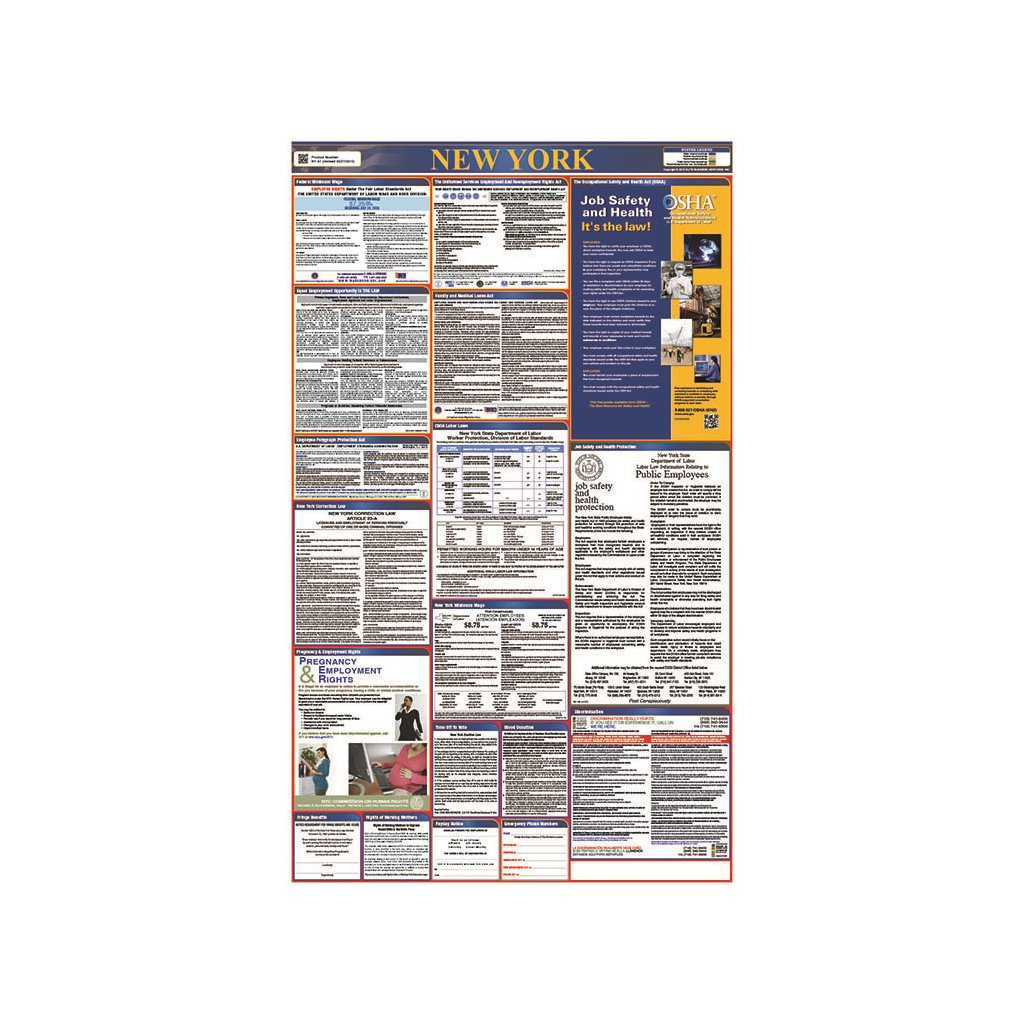 Laminated 40&amp;quot;X24&amp;quot; New York Labor Law Poster Llp-Ny intended for New York &amp;amp;amp; Federal Printable Labor Laws