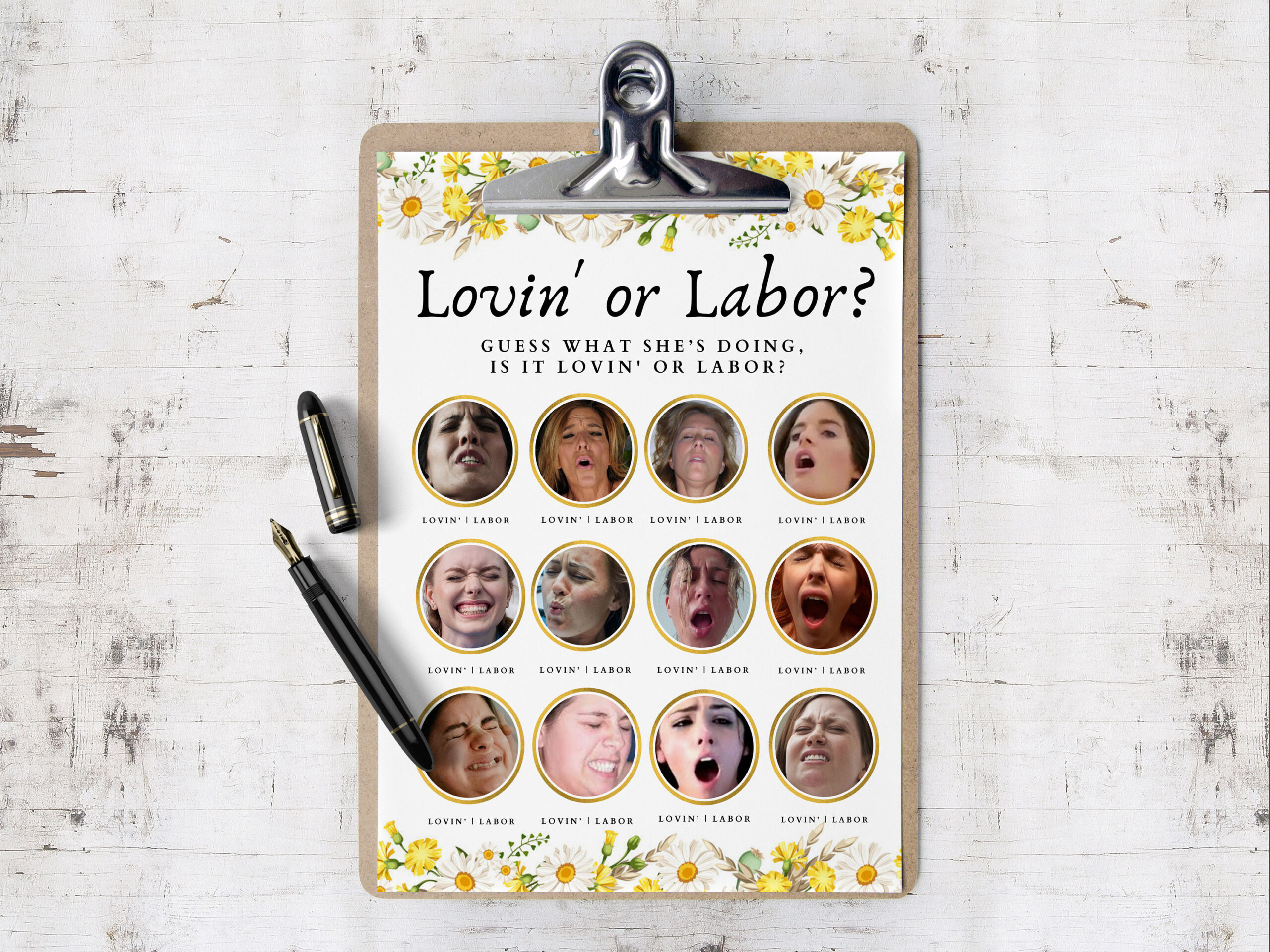 Lovin&amp;#039; Or Labor Game With Answer Key | Bachelorette Party Game with Labor or Lovin Game Printable