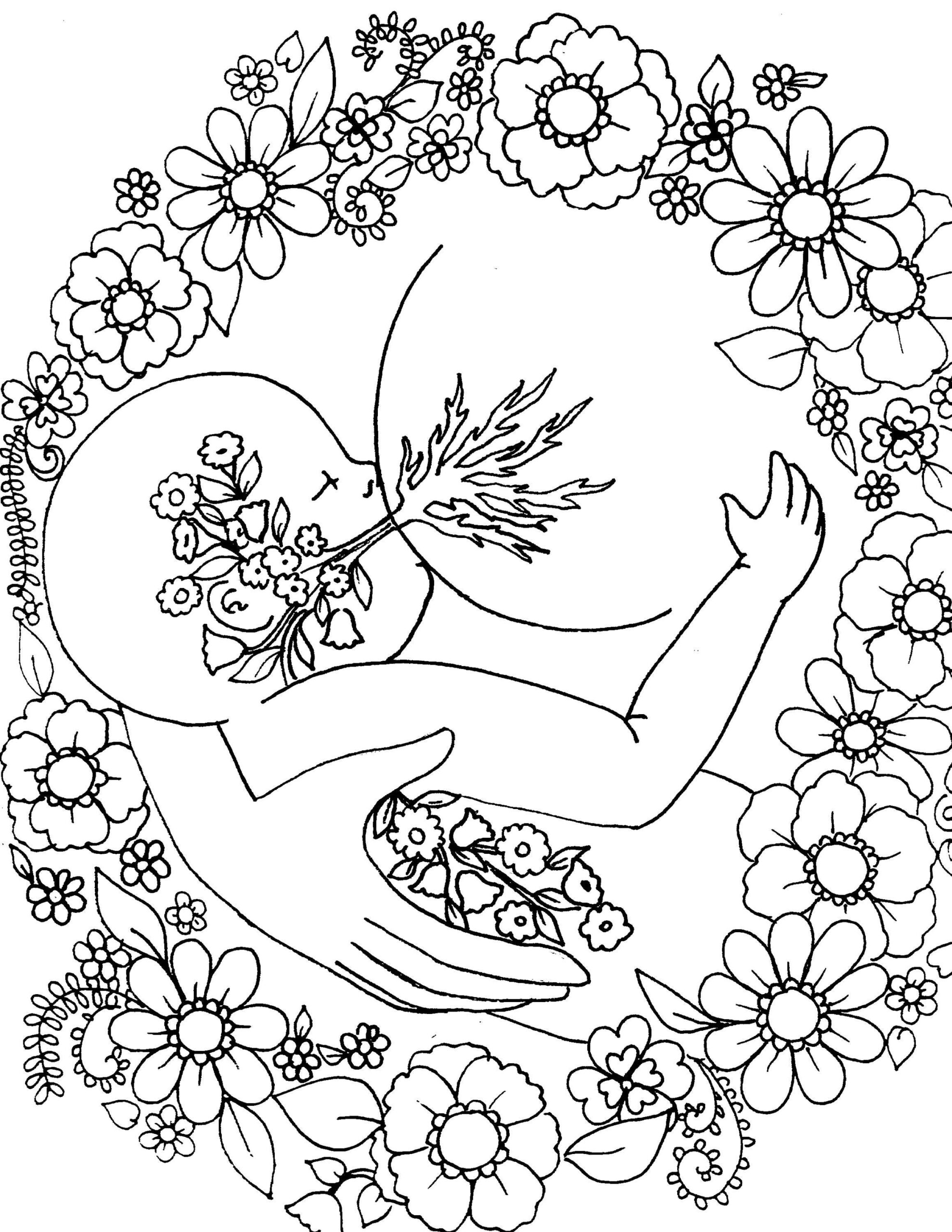 Nourish Coloring Page/ Birth Art Coloring Sheet/ Breastfeeding Art with regard to Labor And Delivery Coloring Pages Printable