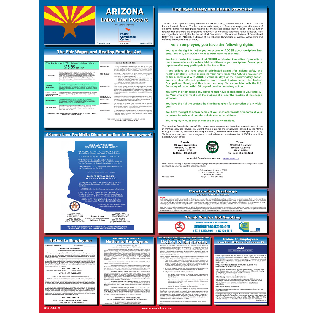 Terrifier Poster 2025 Arizona State And Federal Labor Law Poster throughout Arizona Labor Law Posters Printable