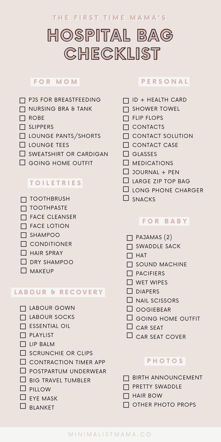 The Ultimate Hospital Bag Checklist [Printable Pdf] | Baby intended for Labor Bag Checklist Printable