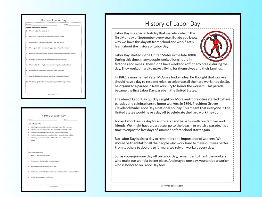 What Is The Date Of Labor Day This Year History Of Labor Day pertaining to History Of Labor Day Printable