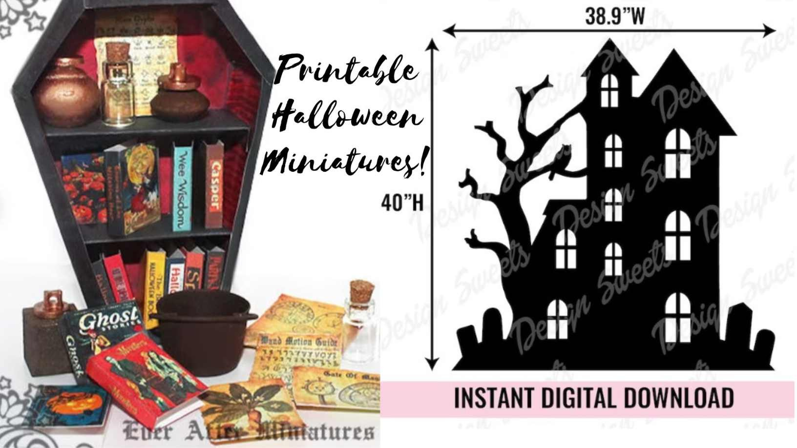 10 Best Spots For Free Halloween Dollhouse Printables - Spookify regarding Free Printable 1/12 Scale Halloween