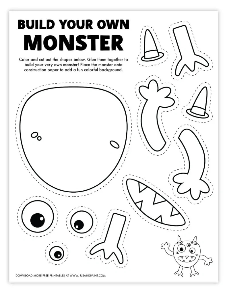 10 Free Printable Halloween Themed &amp;quot;Build Your Own&amp;quot; Crafts - Pjs in Free Printable Halloween Decorations For Kids