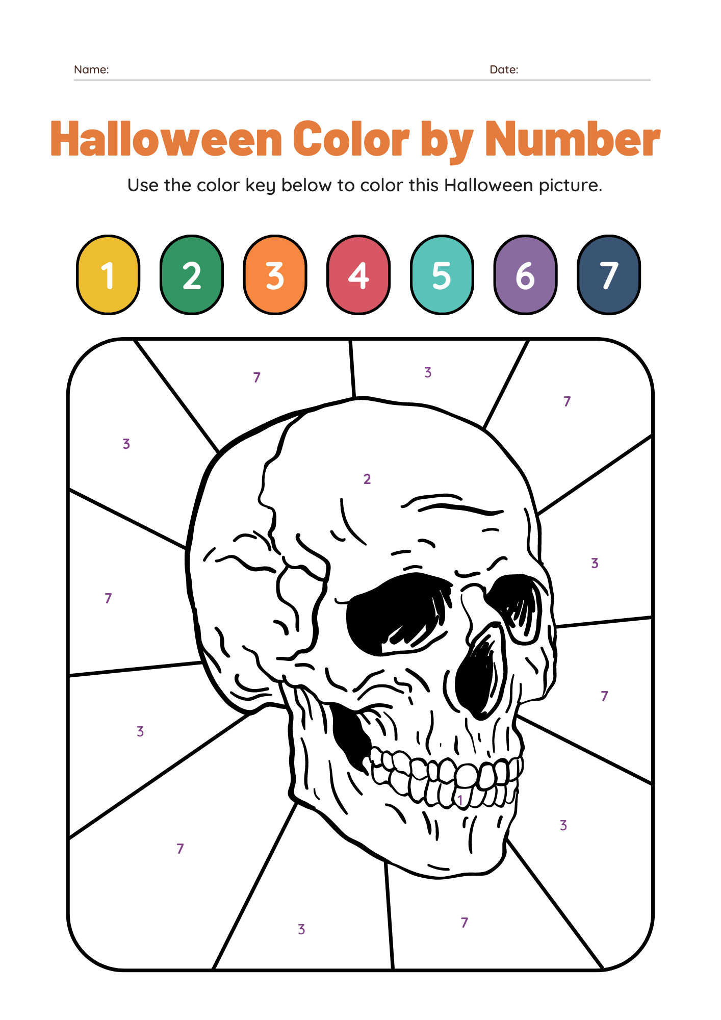 10 Halloween Colornumber Printable Worksheets Free for Free Printable Halloween Color By Number Pages For Kids