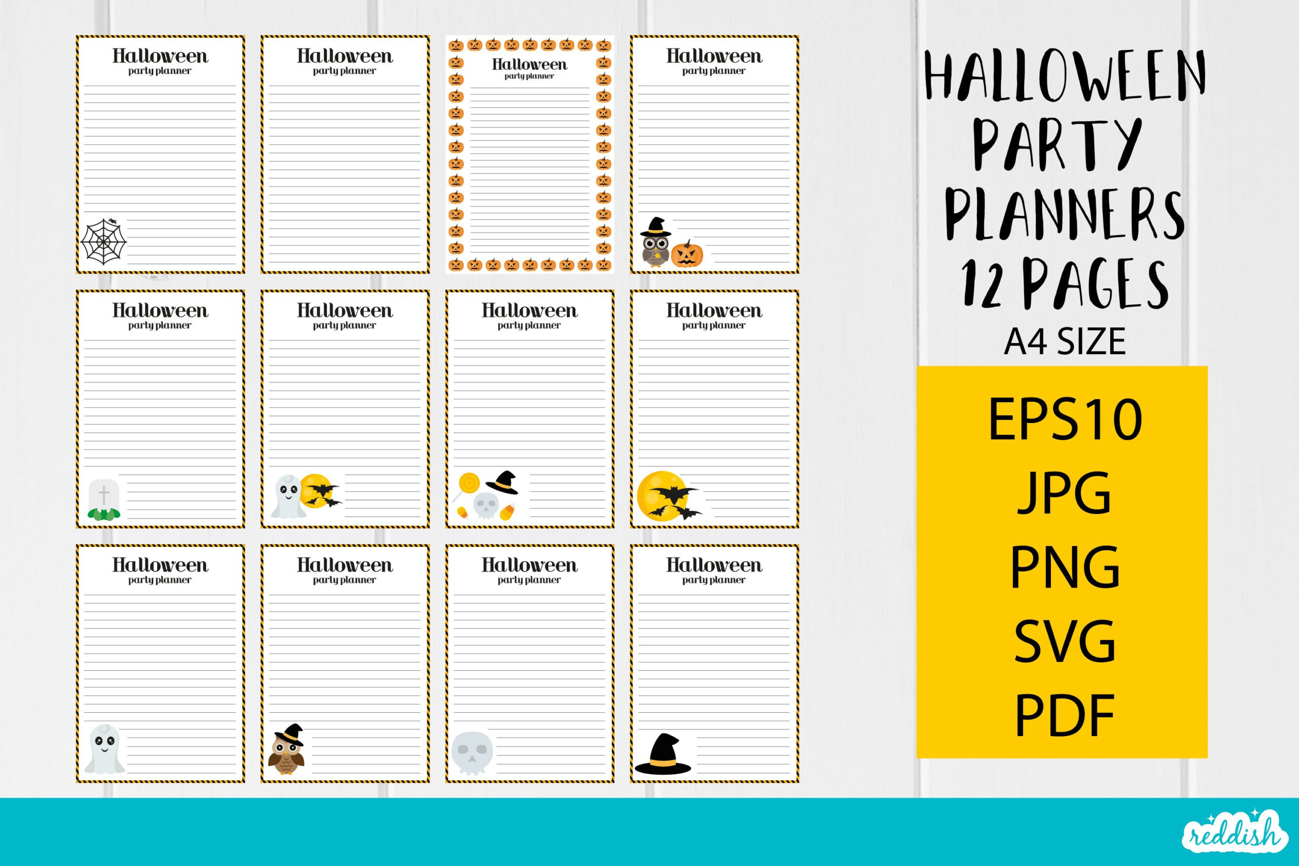 12 Halloween Party Planners, Printable Page, Halloween Pages inside Printable Halloween Party Planner