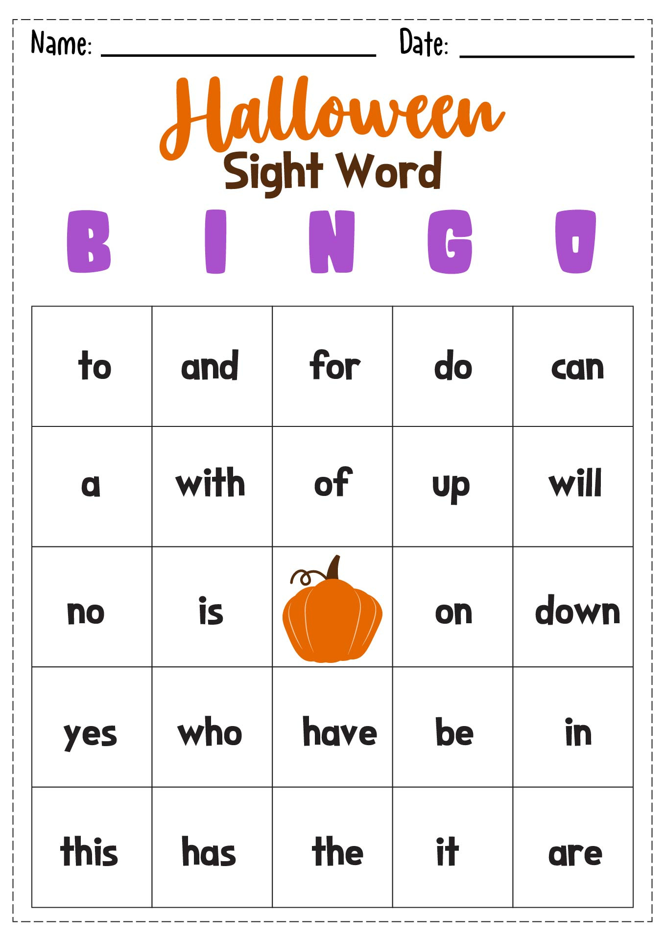 13 Halloween Sight Word Worksheets - Free Pdf At Worksheeto intended for Free Printable Halloween Sight Word Worksheets