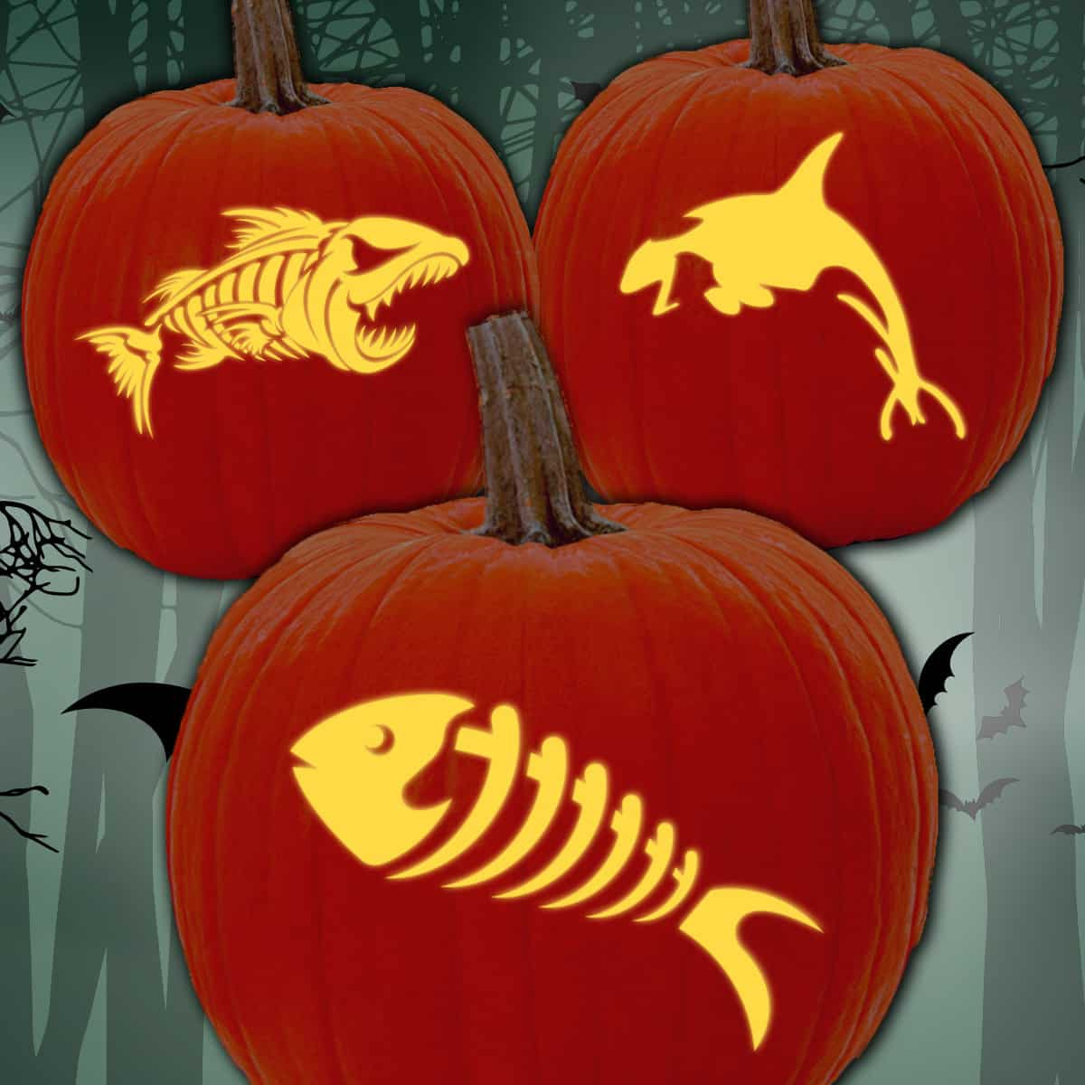 15 Free Fish Pumpkin Carving Patterns &amp;amp; Stencils - Artsy Pretty Plants in Printable Fish Pumpkin Carving Patterns
