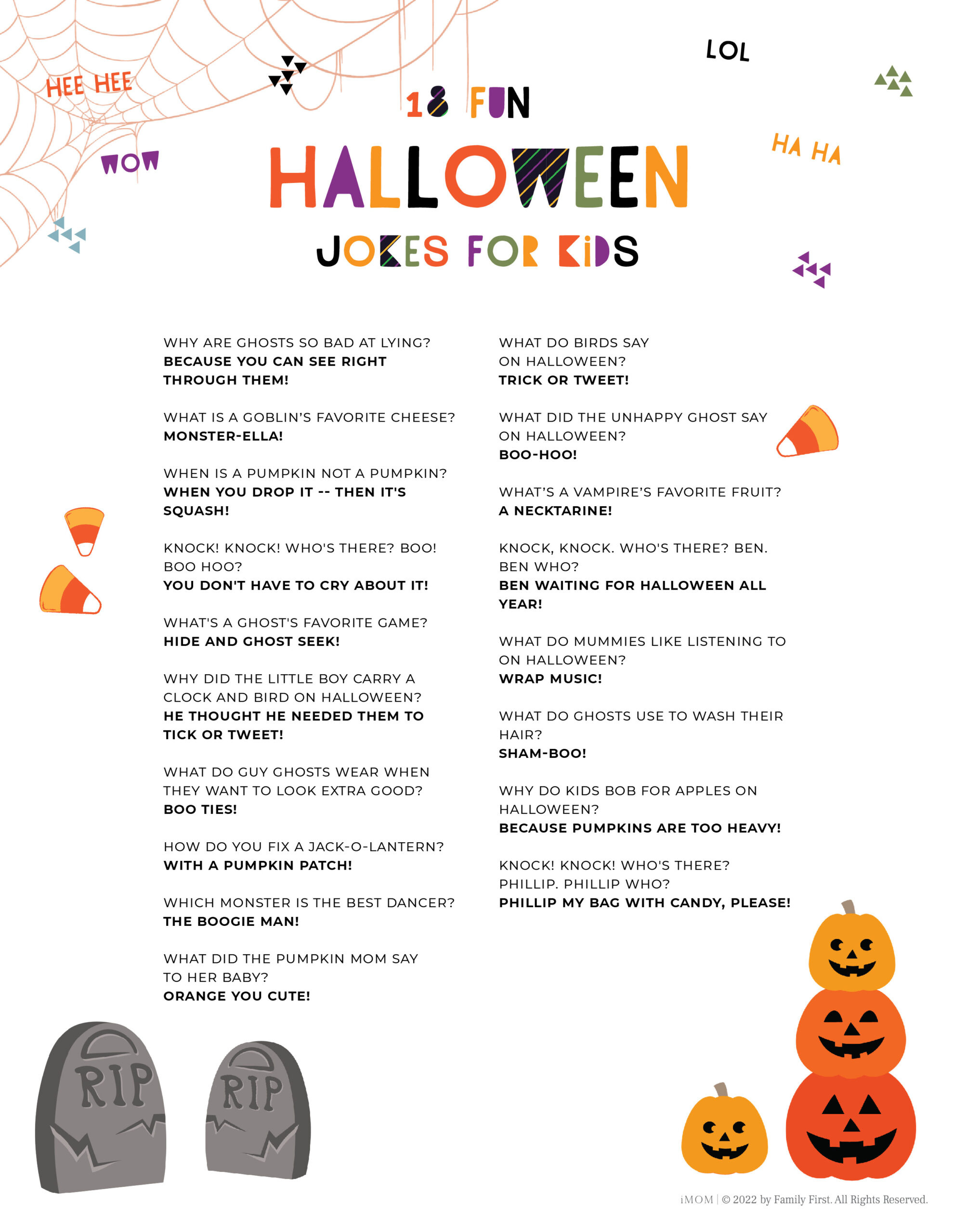 18 Fun Halloween Jokes For Kids - Imom with regard to Halloween Jokes For Kids Printable
