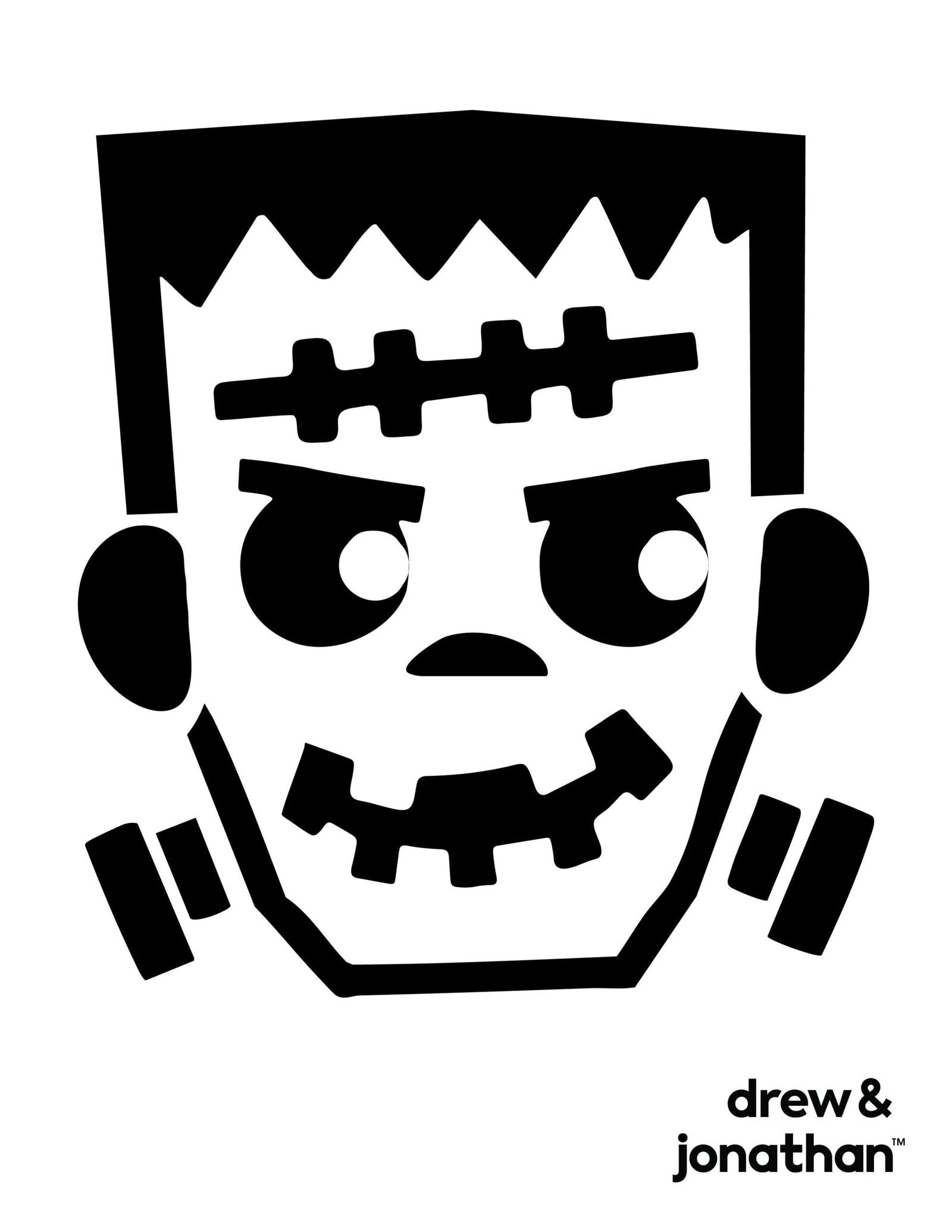 20 Free Pumpkin Carving Stencils For An Easy Halloween Craft for Printable Frankenstein Pumpkin Stencil