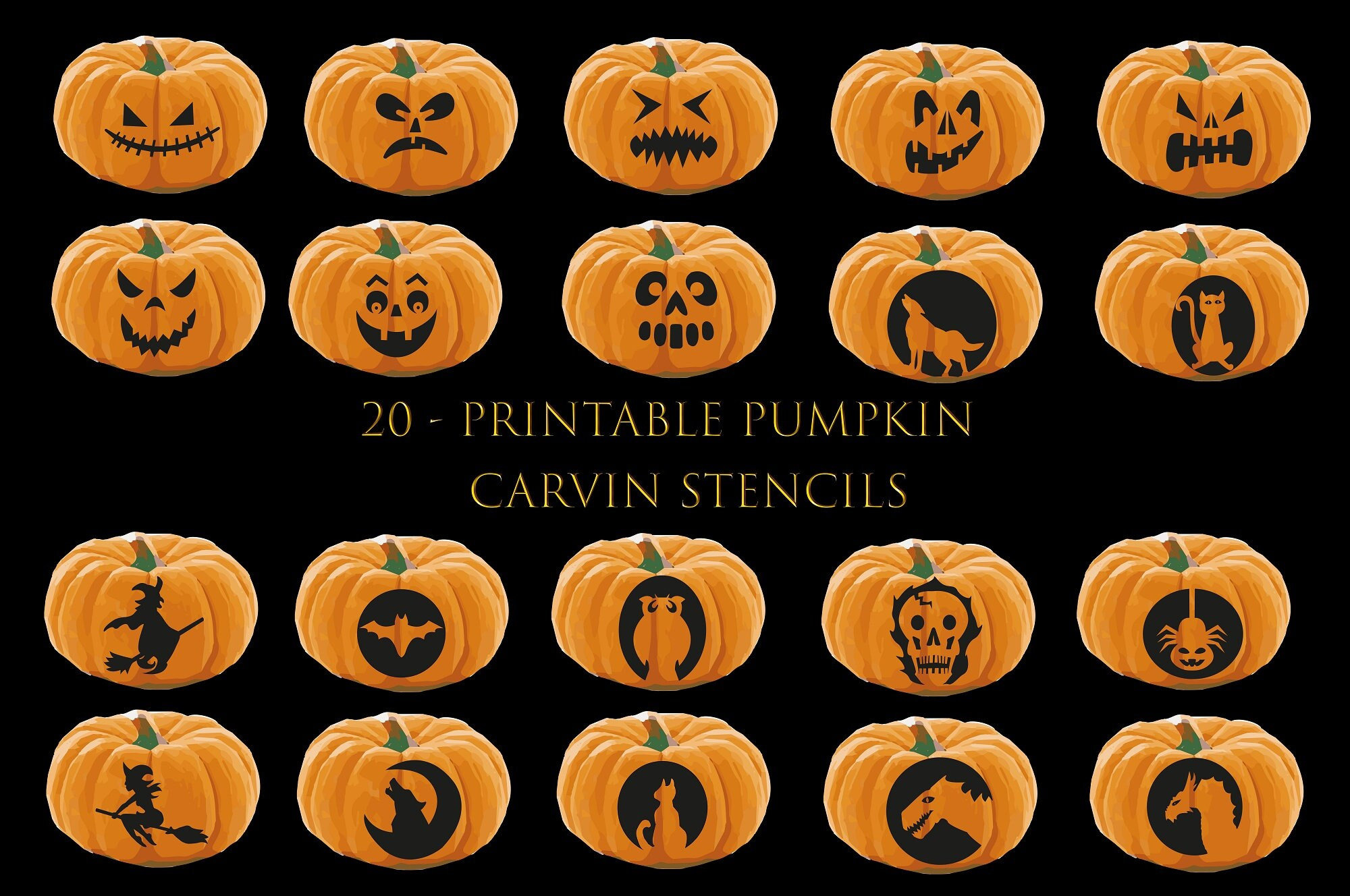 20 Halloween Pumpkin Carving Stencils: Jack O&amp;#039; Lantern Faces pertaining to Printable Halloween Jack O Lantern Faces