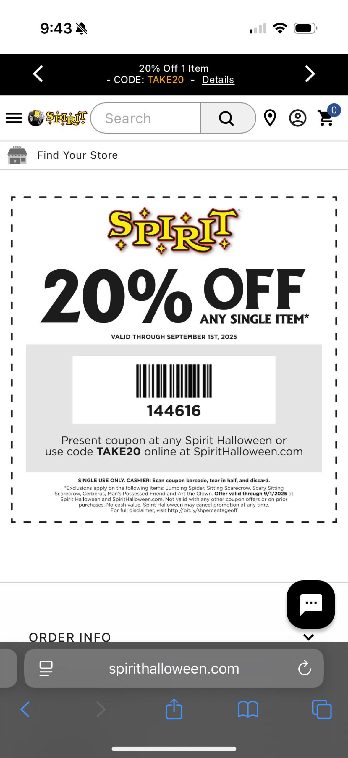 20% Off Coupon For 2025 Is Available! : R/Spirithalloween with regard to Spirit Halloween Printable Coupon 2025