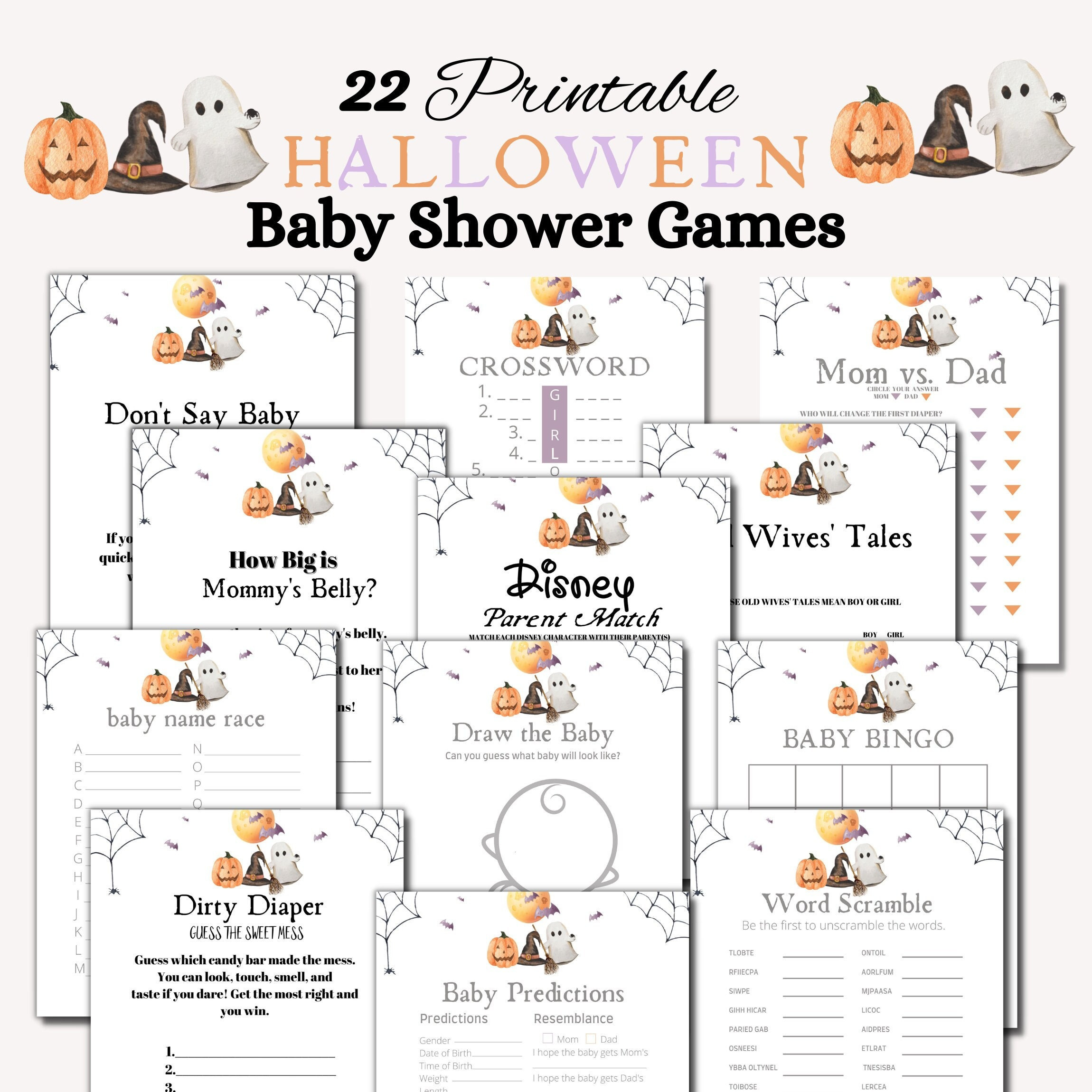 22 Printable Halloween Baby Shower Games To Keep Your Guests within Free Printable Halloween Baby Shower Games