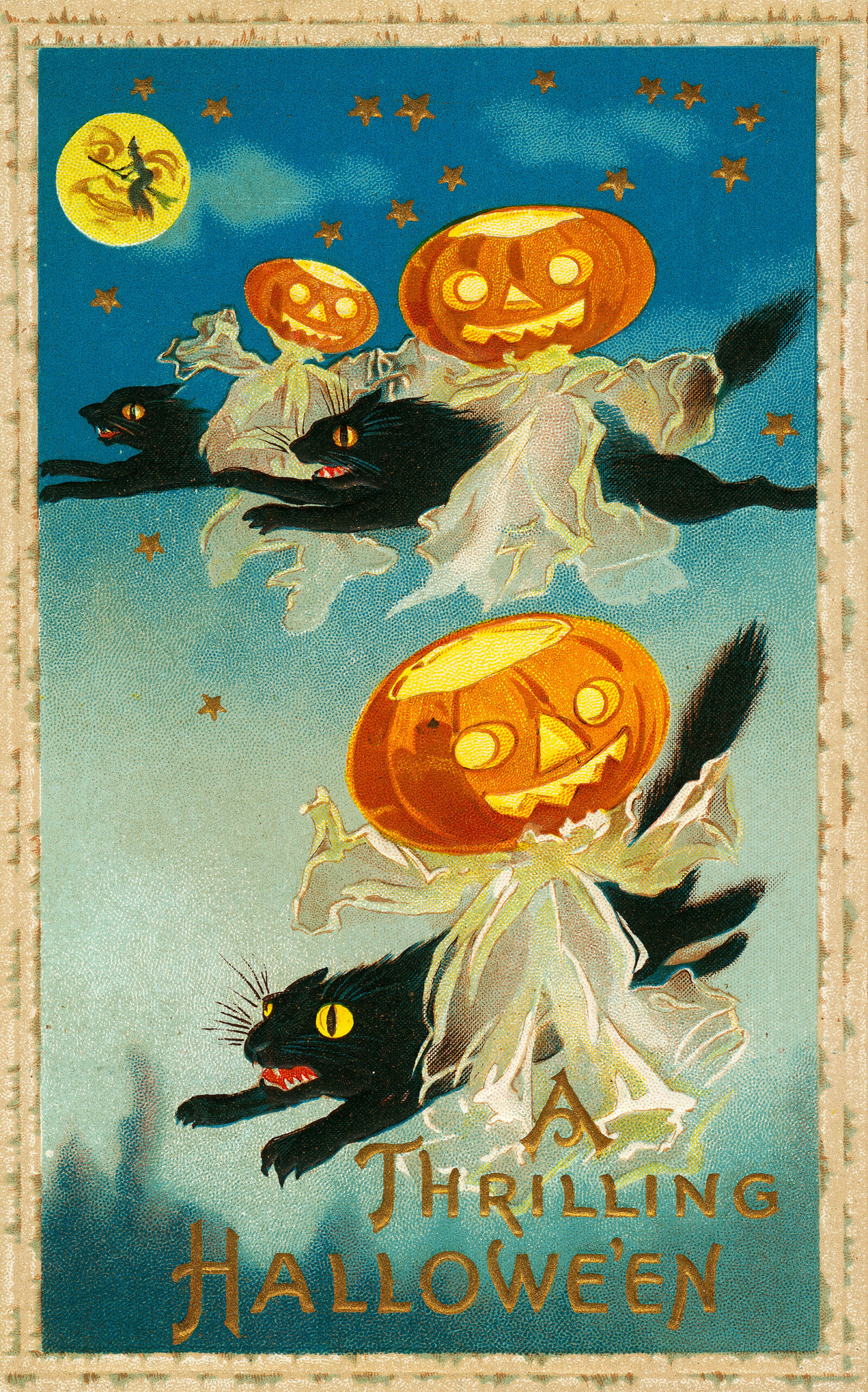 25 Charming Free Vintage Halloween Postcards To Download - Picture inside Free Printable Vintage Halloween