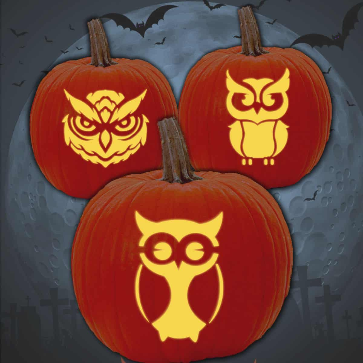 25 Owl Pumpkin Carving Patterns (Free Stencils) - Artsy Pretty Plants within Owl Pumpkin Template Printable