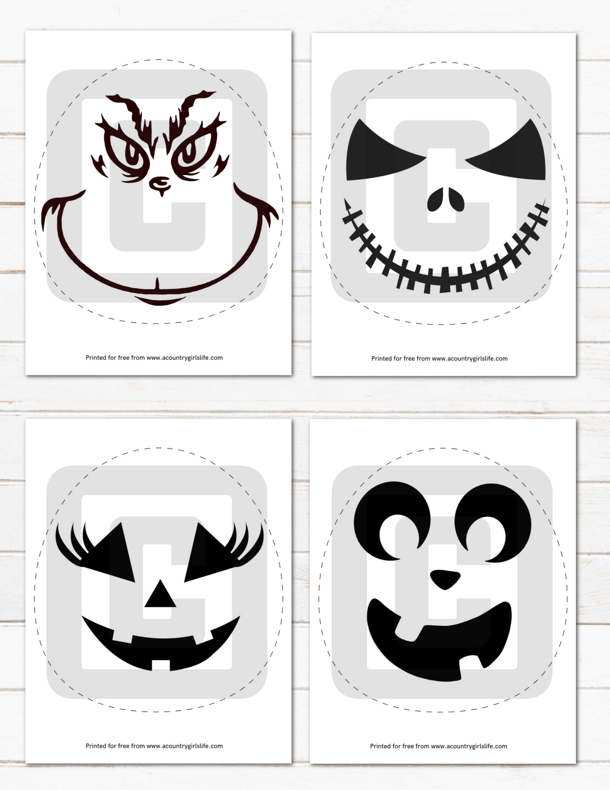 31+ Easy Free Printable Pumpkin Carving Stencils! - A Country with Free Printable Halloween Stencils