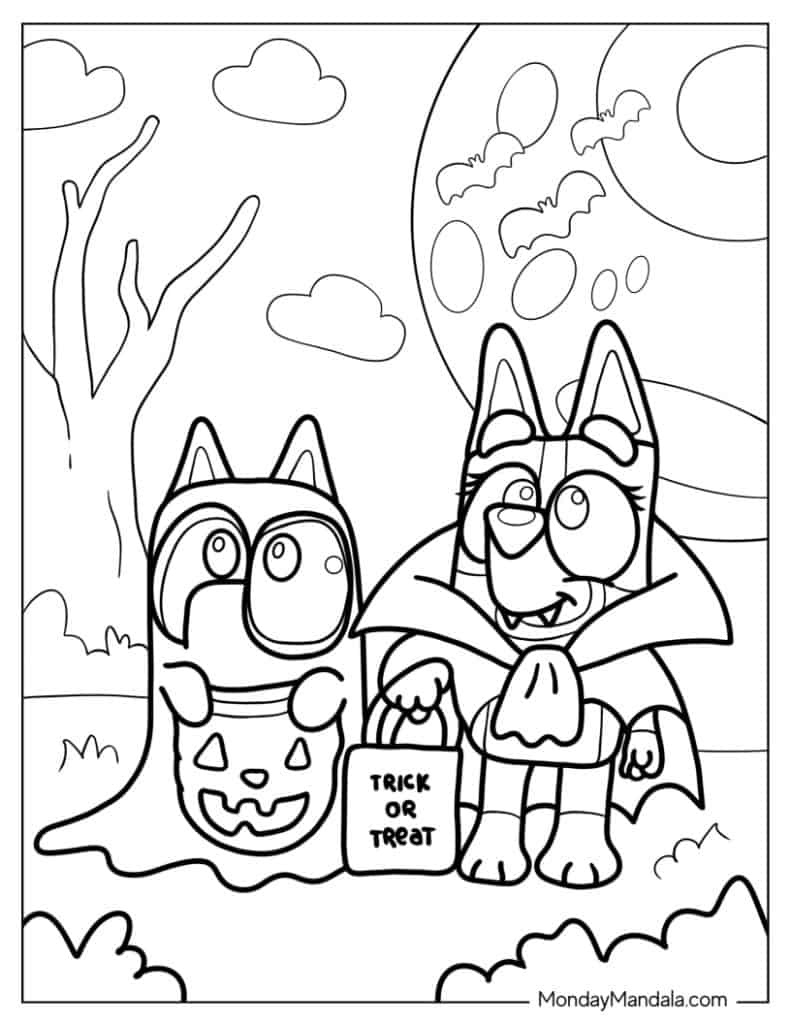 36 Bluey Coloring Pages (Free Pdf Printables) in Coloring Pages Printable Halloween Bluey