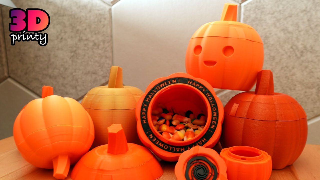 3D Printed Twist Lock Pumpkin inside 3D Printable Halloween