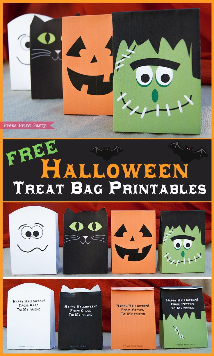 4 Free Halloween Treat Bags Printables -Press Print Party! with regard to Printable Halloween Treat Bag
